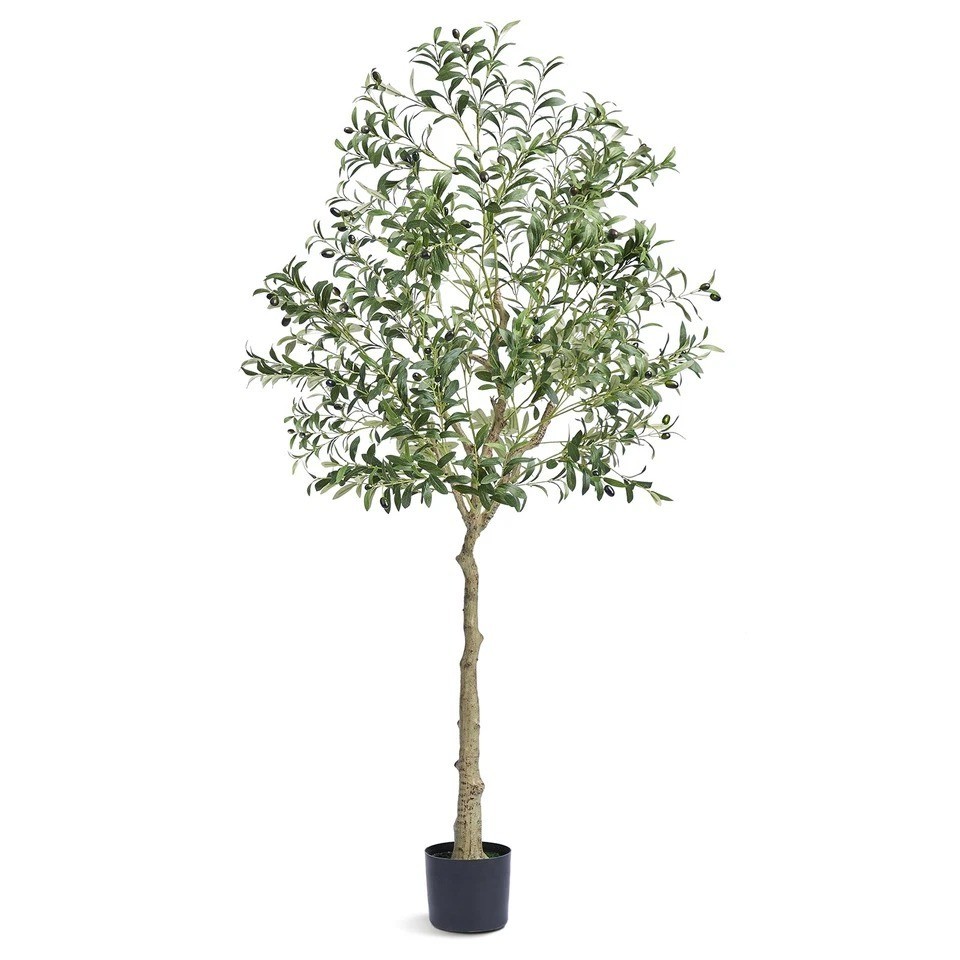 6 FT Artificial Olive Tree with Realistic Green Foliage and Natural Look