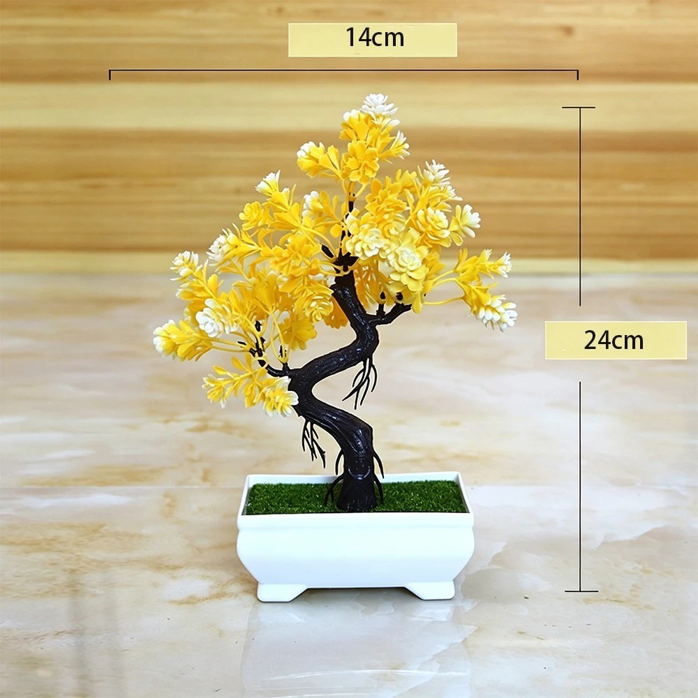 Artificial Potted Bonsai Tree Fake Plant Home Office Wedding Decor Ornament