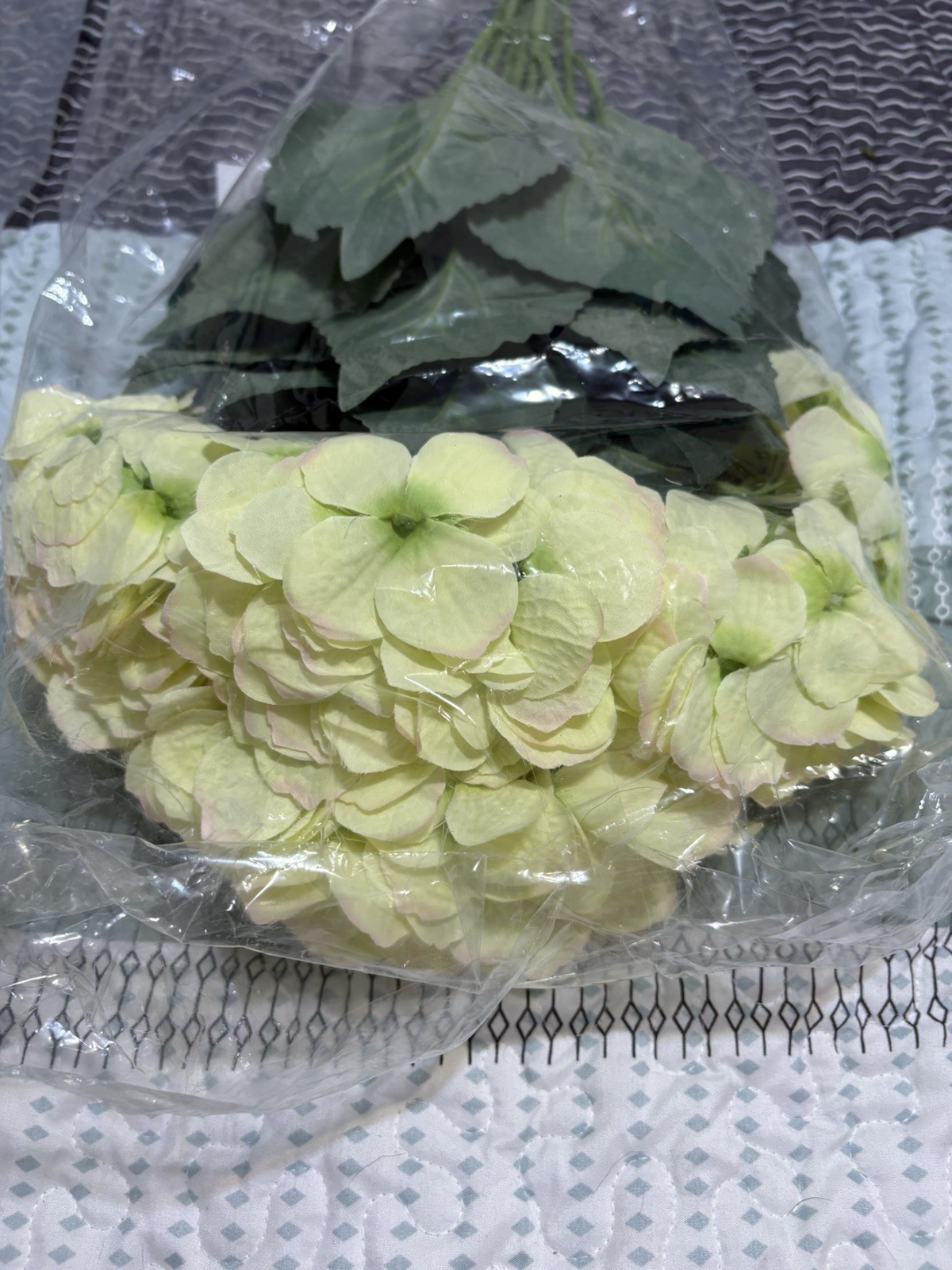 Artificial Flowers Lot, Floral Stems, Faux greenery, Blue, White, Wreath Making