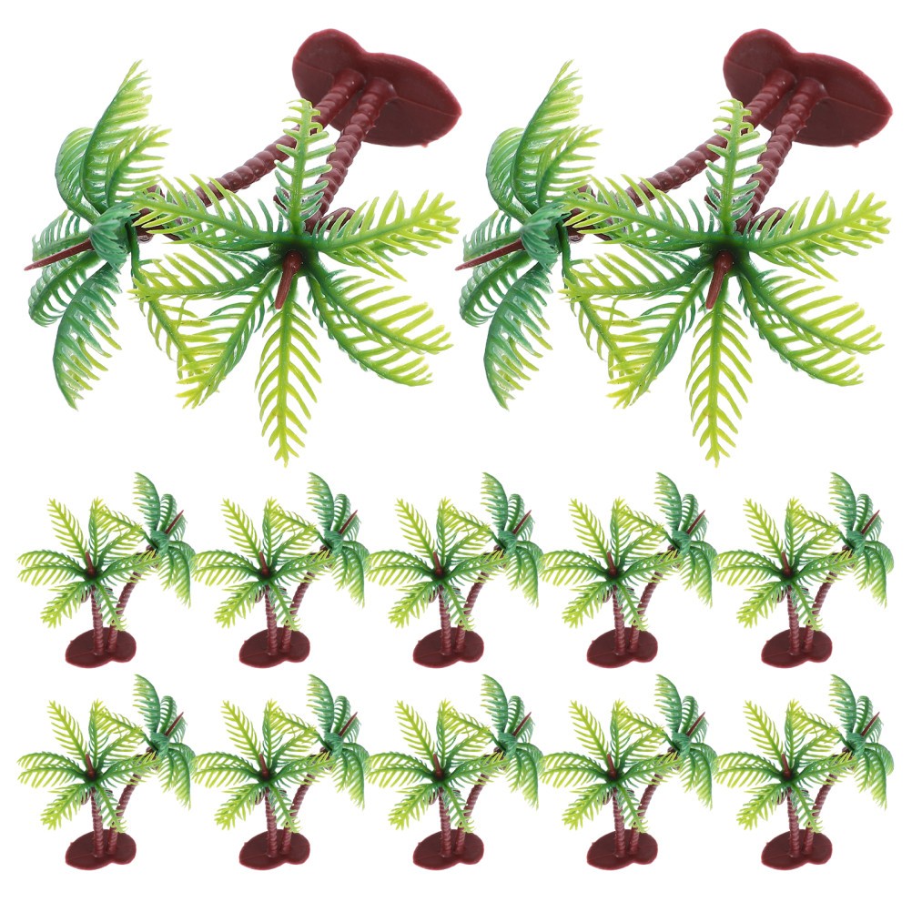 36 Pcs Miniature Palm Tree Trees for Crafts Landscape Artificial Leaves