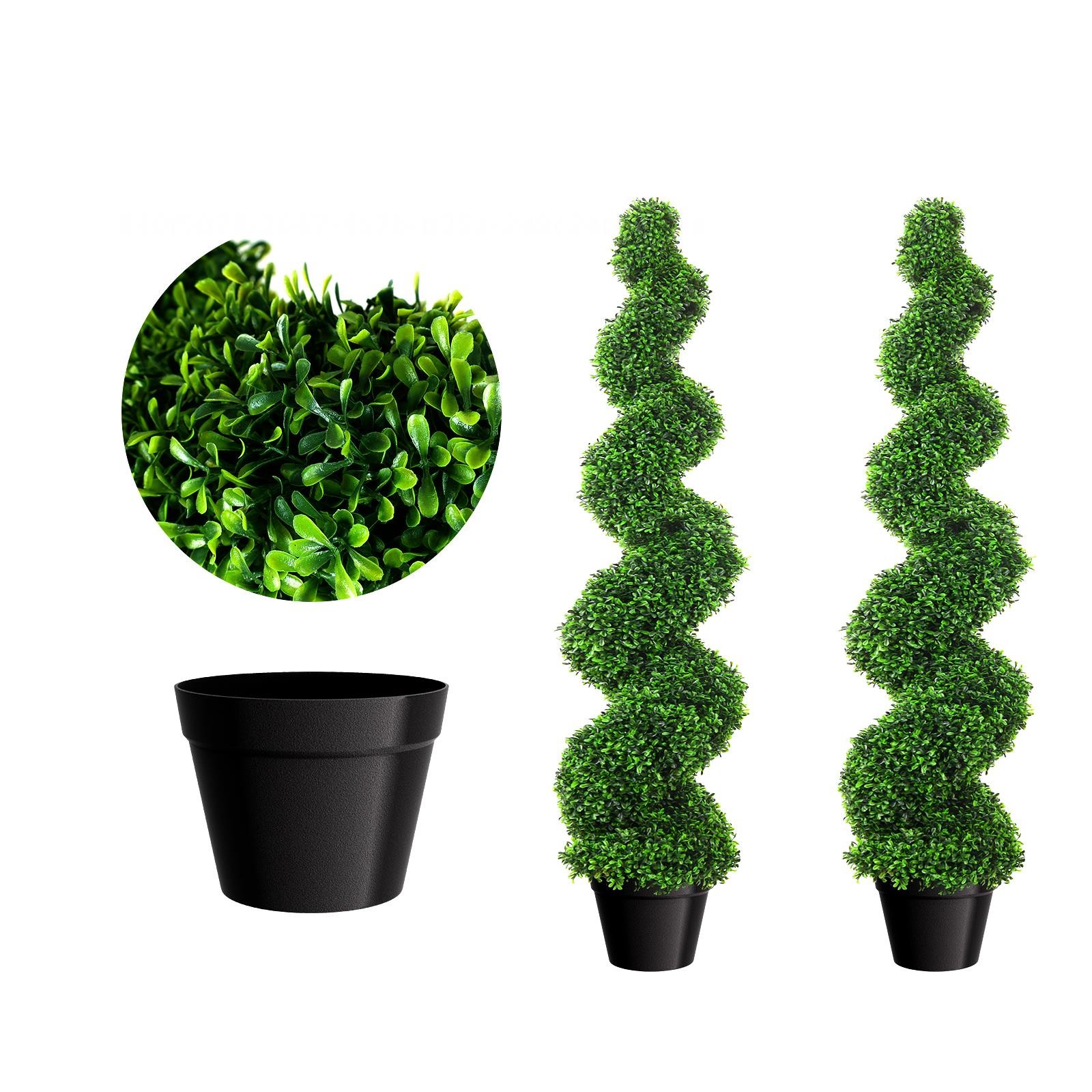 3/5Ft Artificial Boxwood Spiral Topiary Trees for Decorative/Indoor/Porch/Garden
