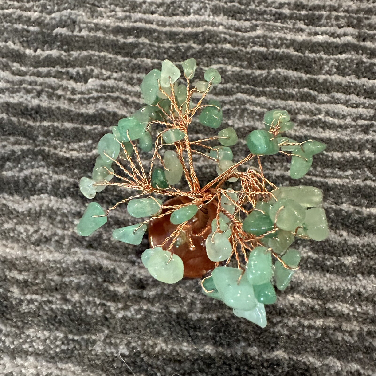Crystal Tree Healing Natural Green Gemstone Stone Base Copper Wire Handmade