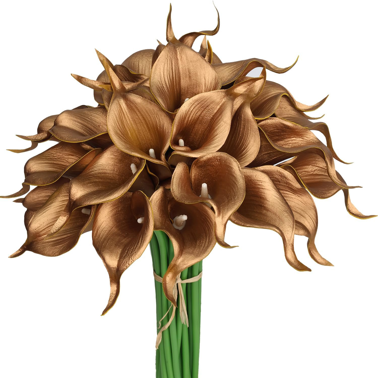 30Pack Real Touch PU Latex Artificial Calla Lily Flowers for Wedding Party and H