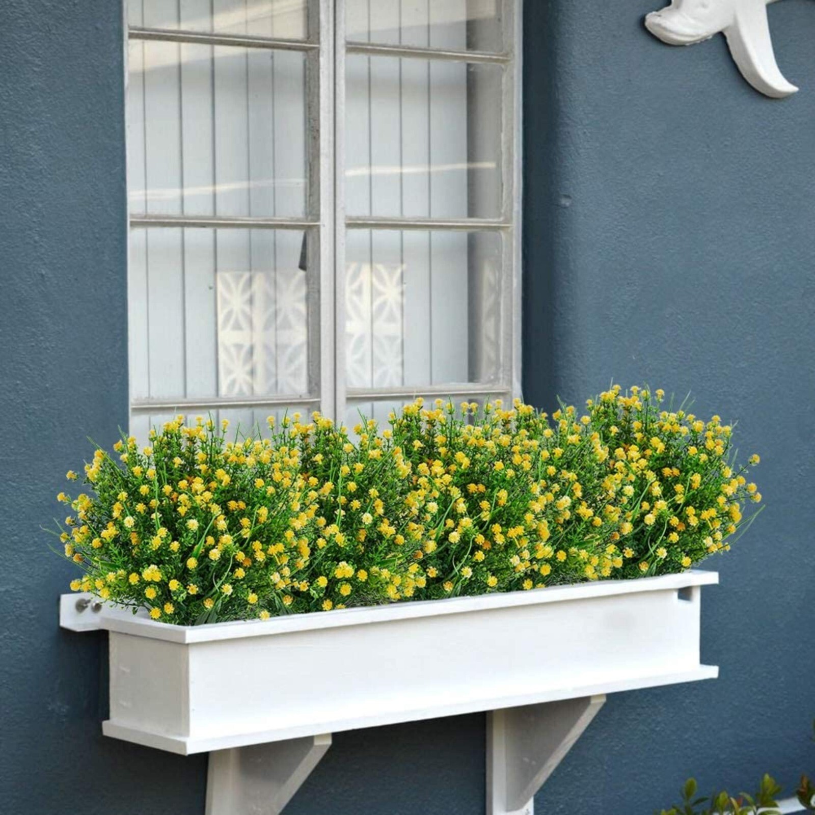 Outdoor Indoor Artificial Flowers Baby Breath Fake Flowers UV Resistant Yellow