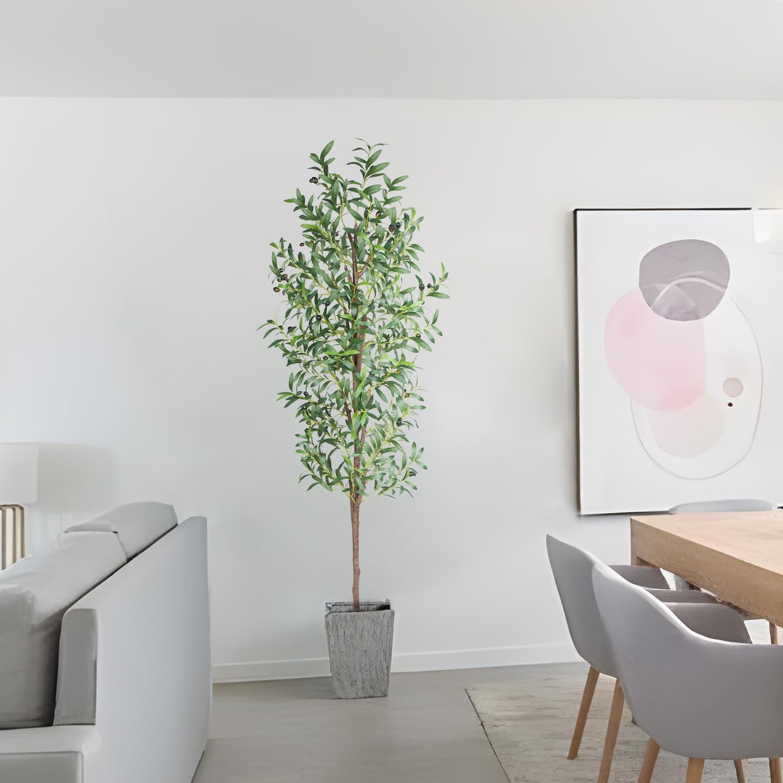 Artificial Olive Tree, 6FT Tall Faux Olive Trees 72in Outdoor Fake Potted Sil…
