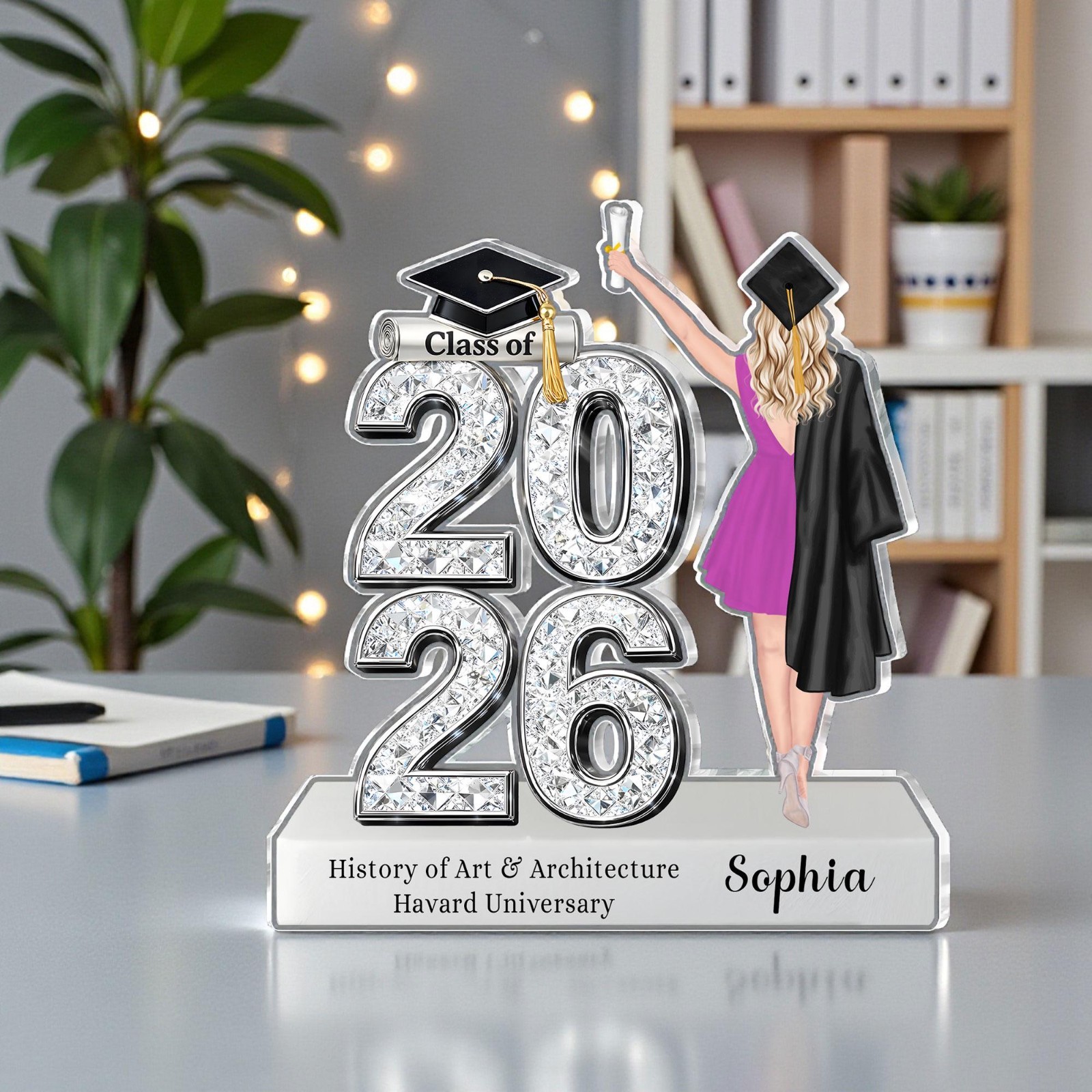 Personalized Graduation Acrylic Plaque Class of 2026, Custom Graduate Gift