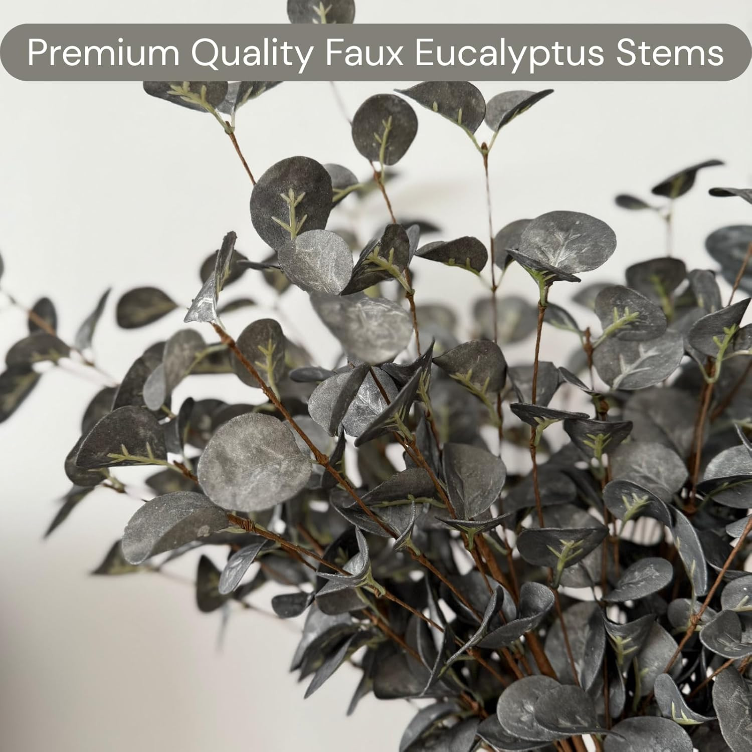 6 Branches Artificial Long Eucalpytus Stems for Tall Vase, Real Look | Eucalyptu