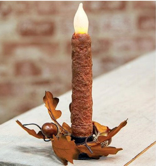 Candle Rings Set/2 Oak Leaves & Acorns Fall Floral Decor 1.5 inch inner diam