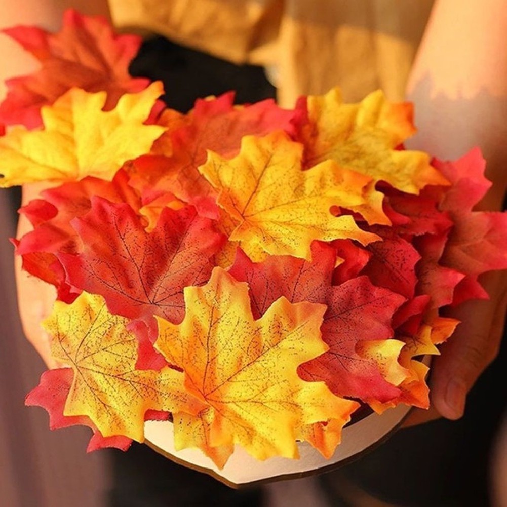 Crafting Supplies Maple Leaves Plastic Mixed Color 8 7cm 300 or 400 PCS