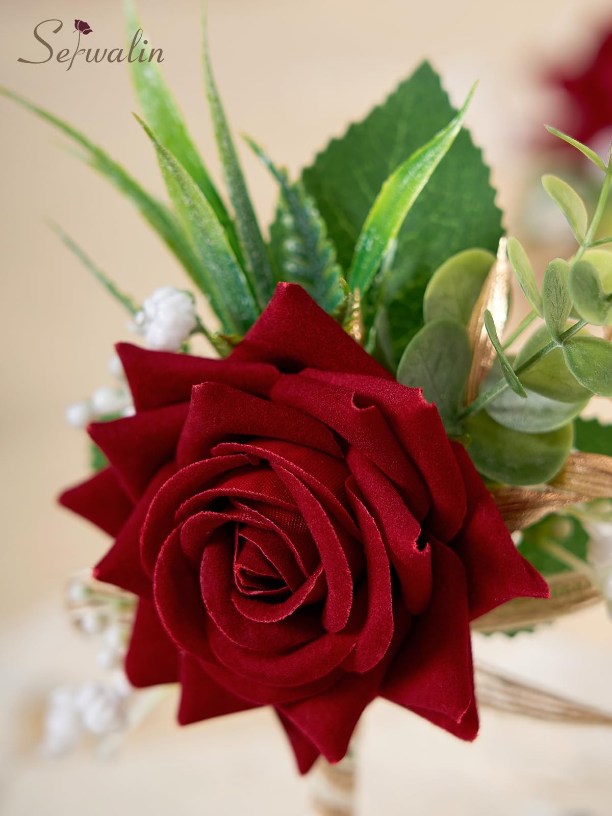 Red Rose Corsage Boutonniere Set For Men Wrist Wristlet Prom Homecoming
