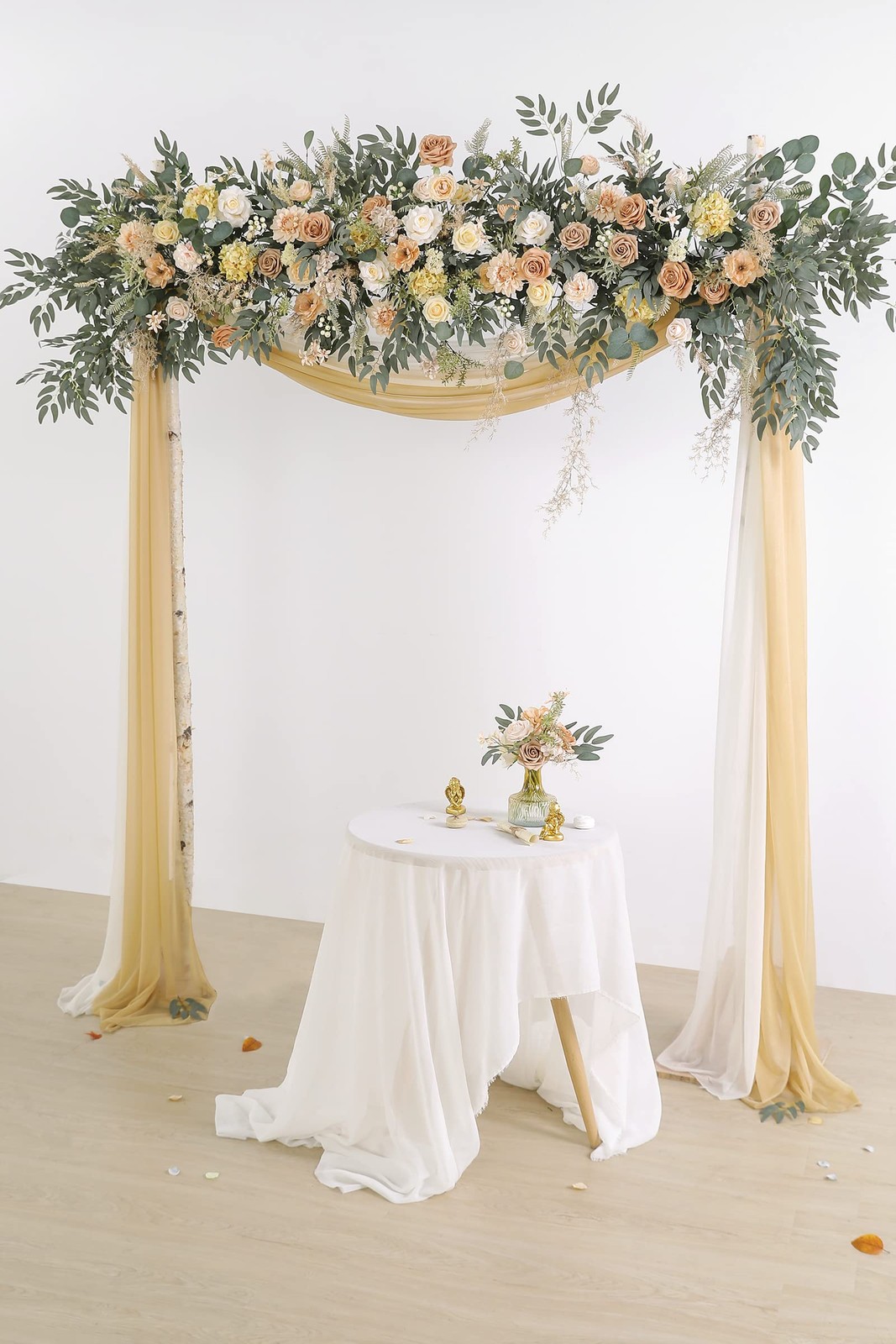 Artificial Flower Combo Box Set Silk Fake Rose For DIY Wedding Bouquet Nude