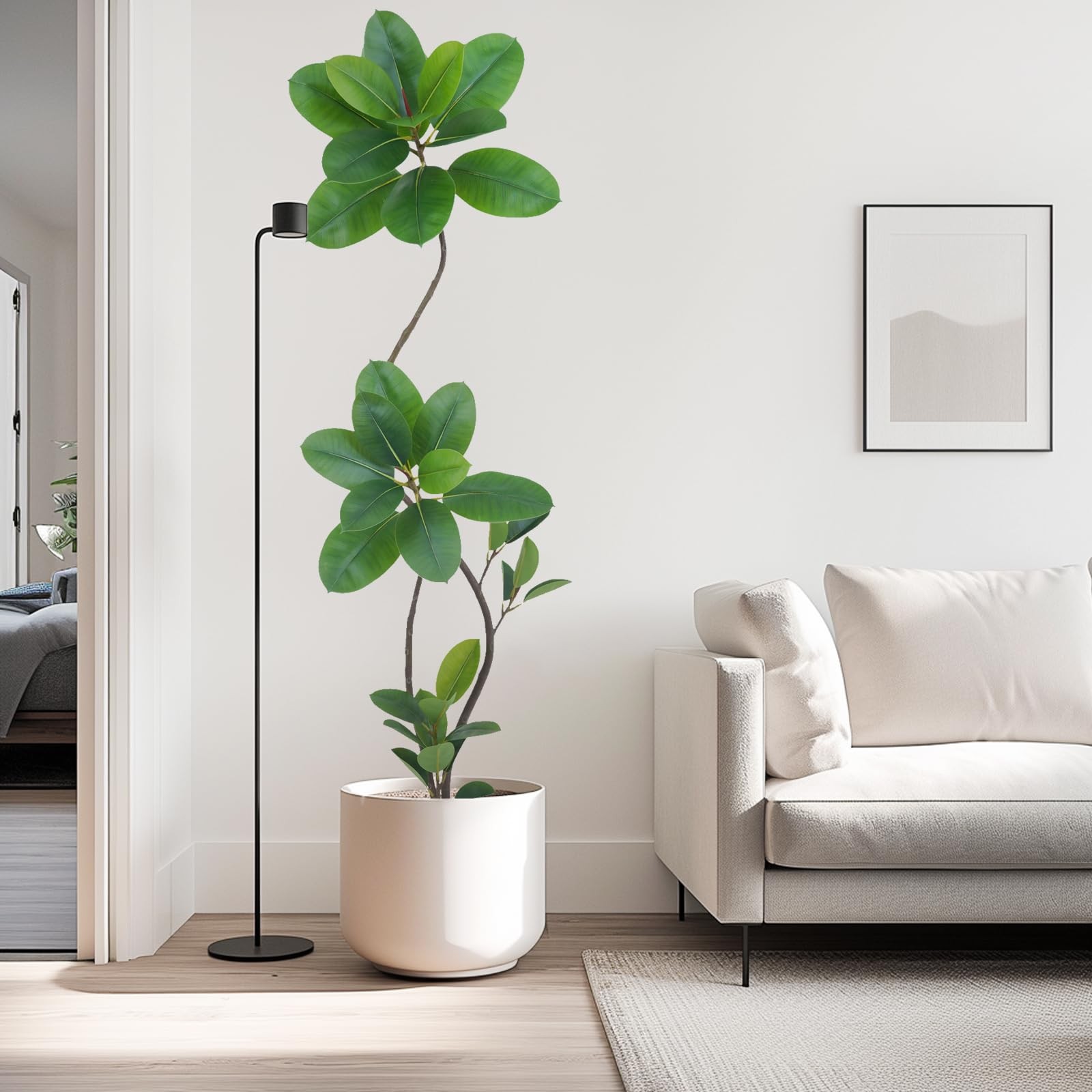 Artificial Green Rubber Tree 6FT