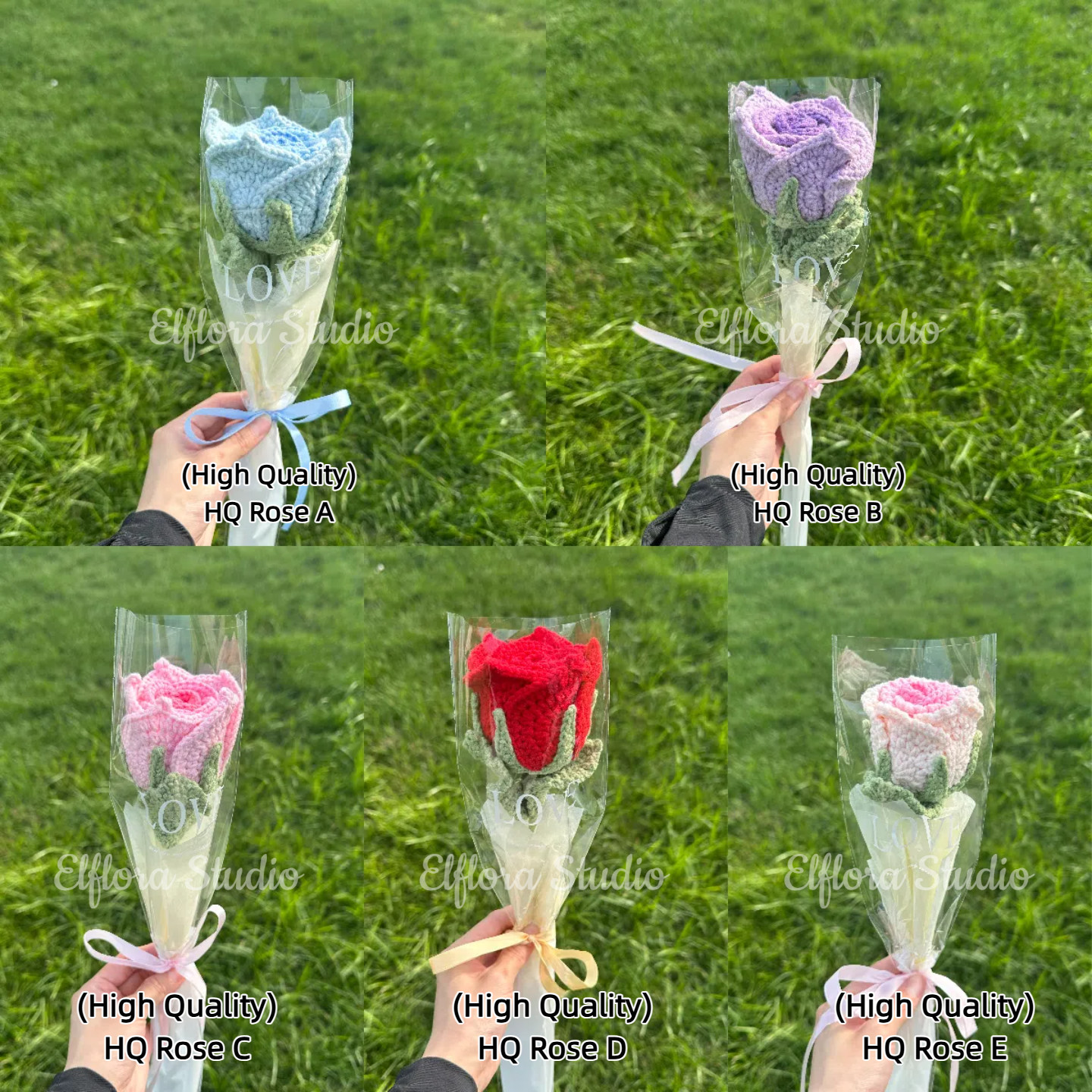 Crochet Flower Bouquet – Handmade Yarn Roses, Tulips, Peonies & More