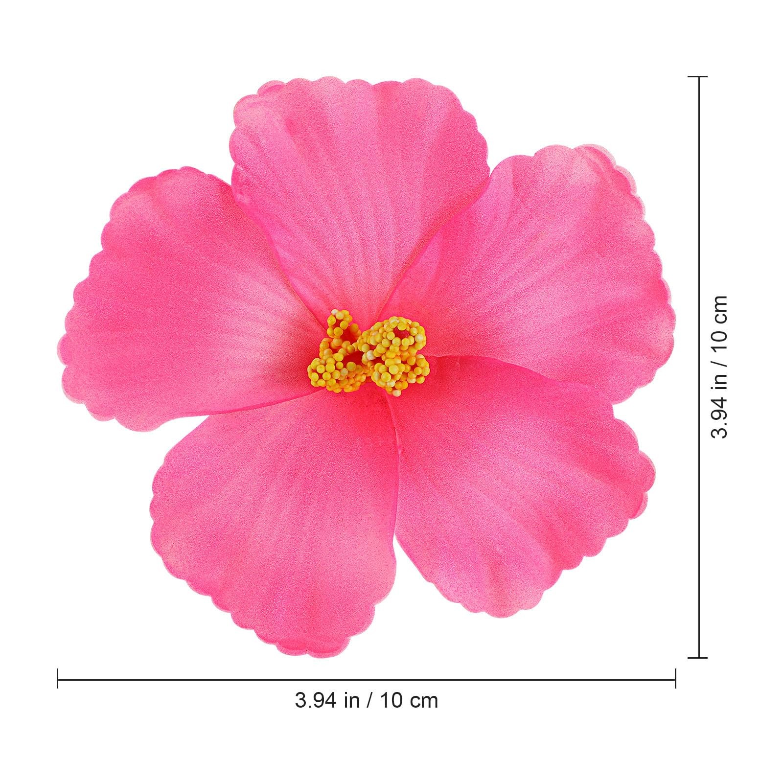 20pcs Artificial Hawaiian Hibiscus Flowers – Pink Faux Floral Tropical Flower…