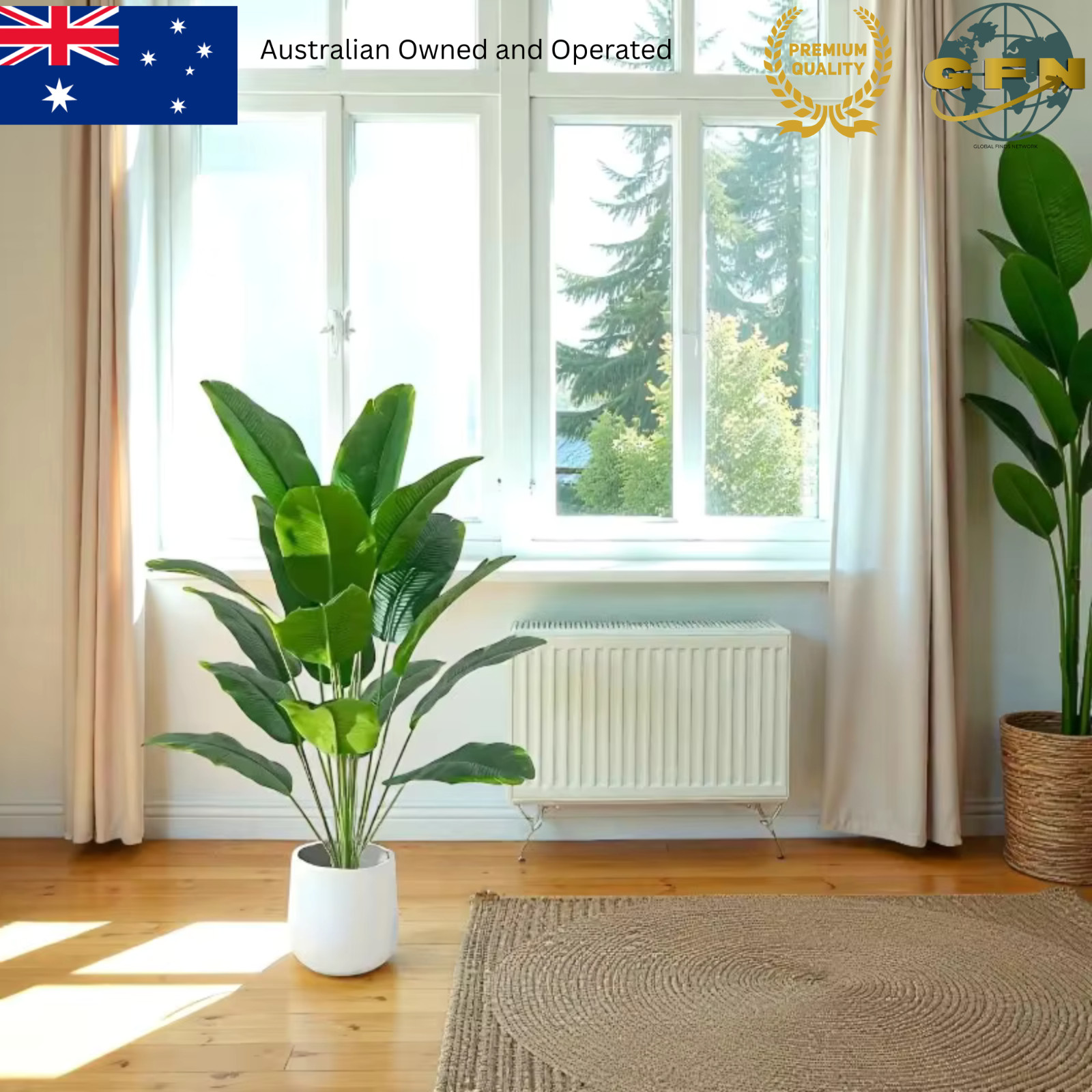 Artificial Palm Tree Plant Large Tropical Monstera Banana Leaves Faux Home Decor