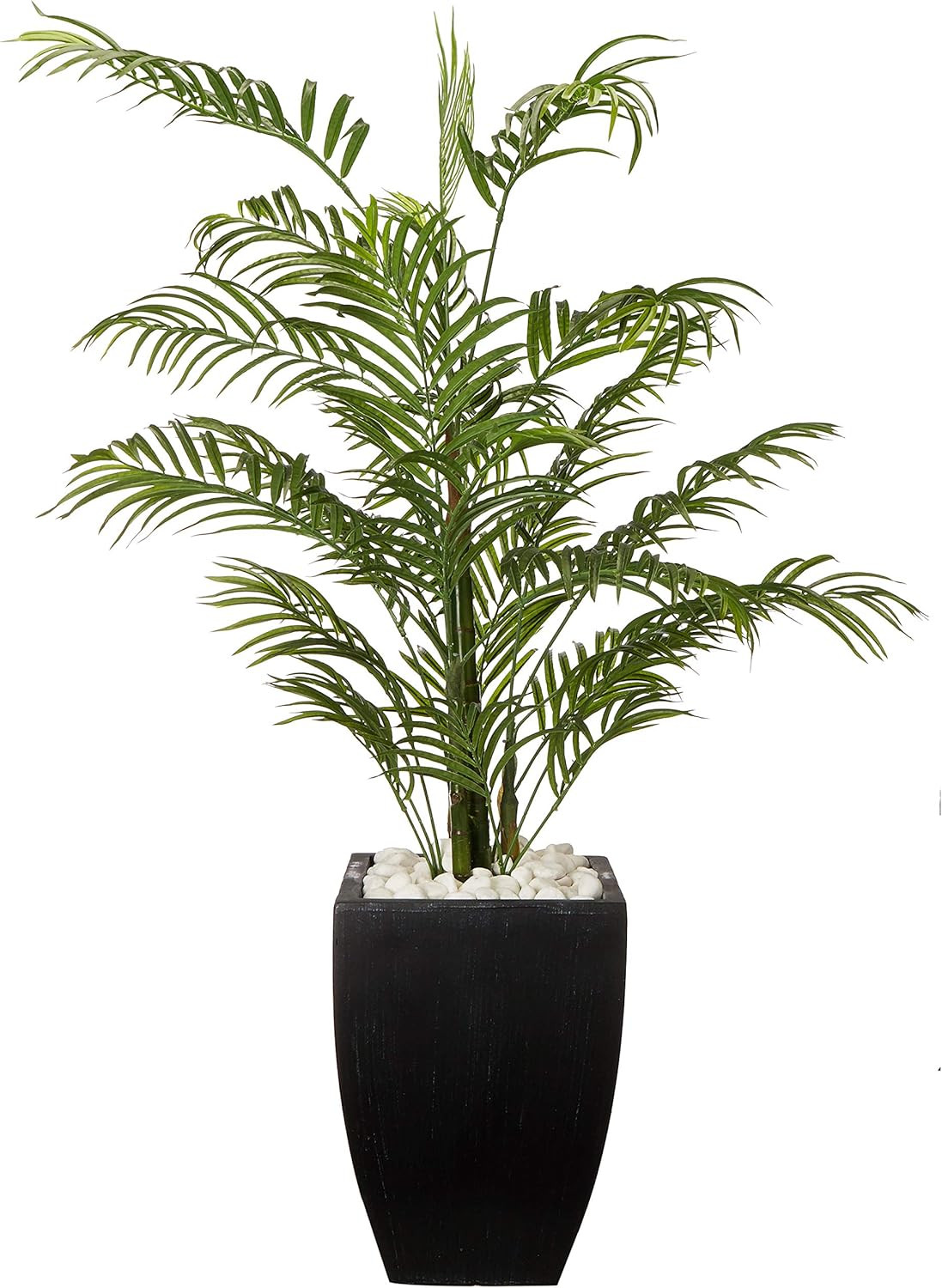 4.5Ft Areca Palm Tree in Black Planter – UV Resistant for Indoor/Outdoor Use