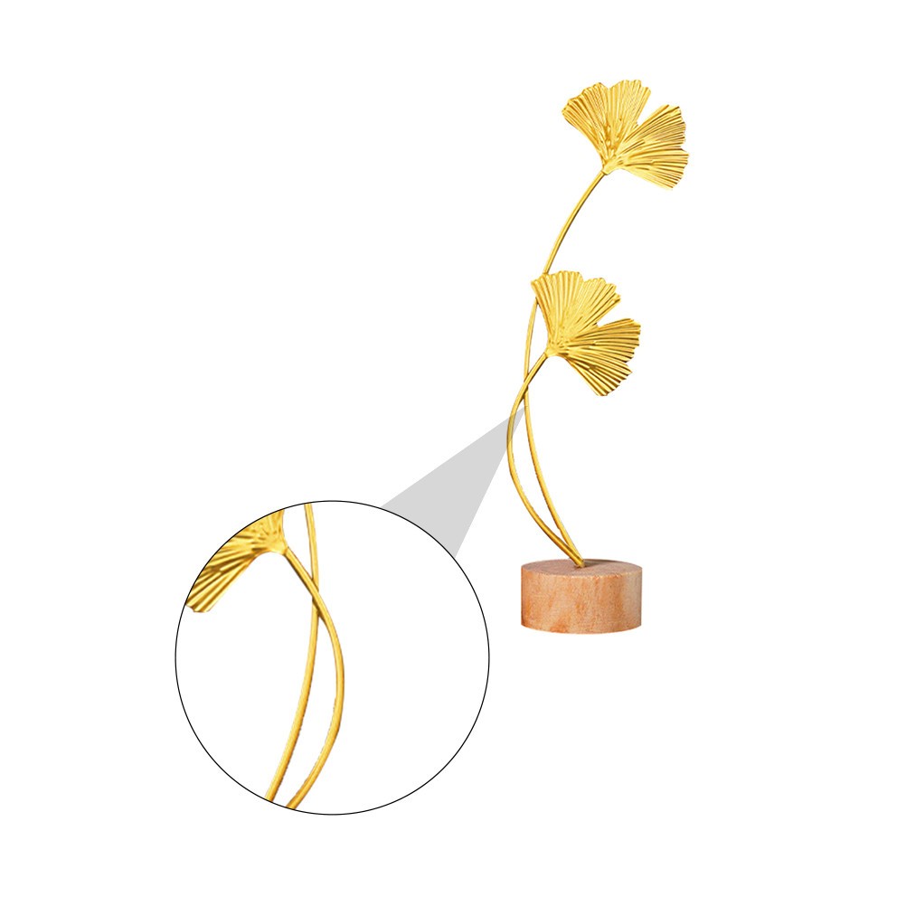 Elegant Ginkgo Leaf Decoration Metal for Desktop 1Pcs 11×2.7in