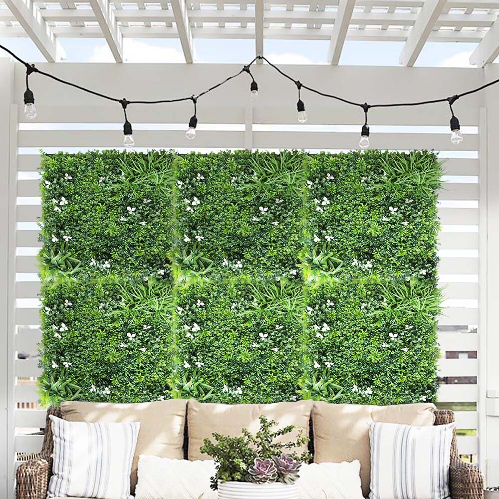40″ Artificial Faux 3D Mix Leaves Wall Panel Fence Screen Home Outdoor Decor #02