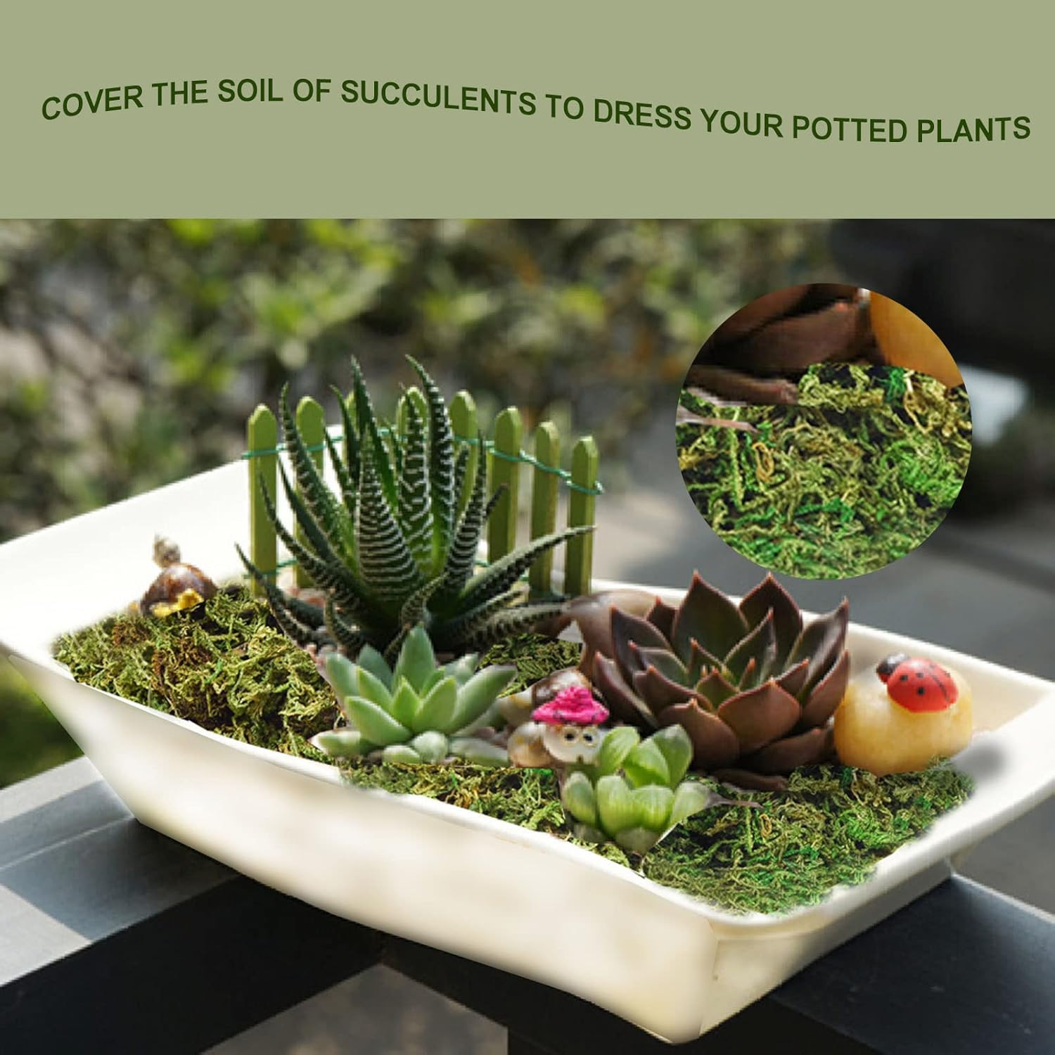 10OZ Fake Moss Artificial Moss for Potted Plants Greenery MossHome Decor Fairy G