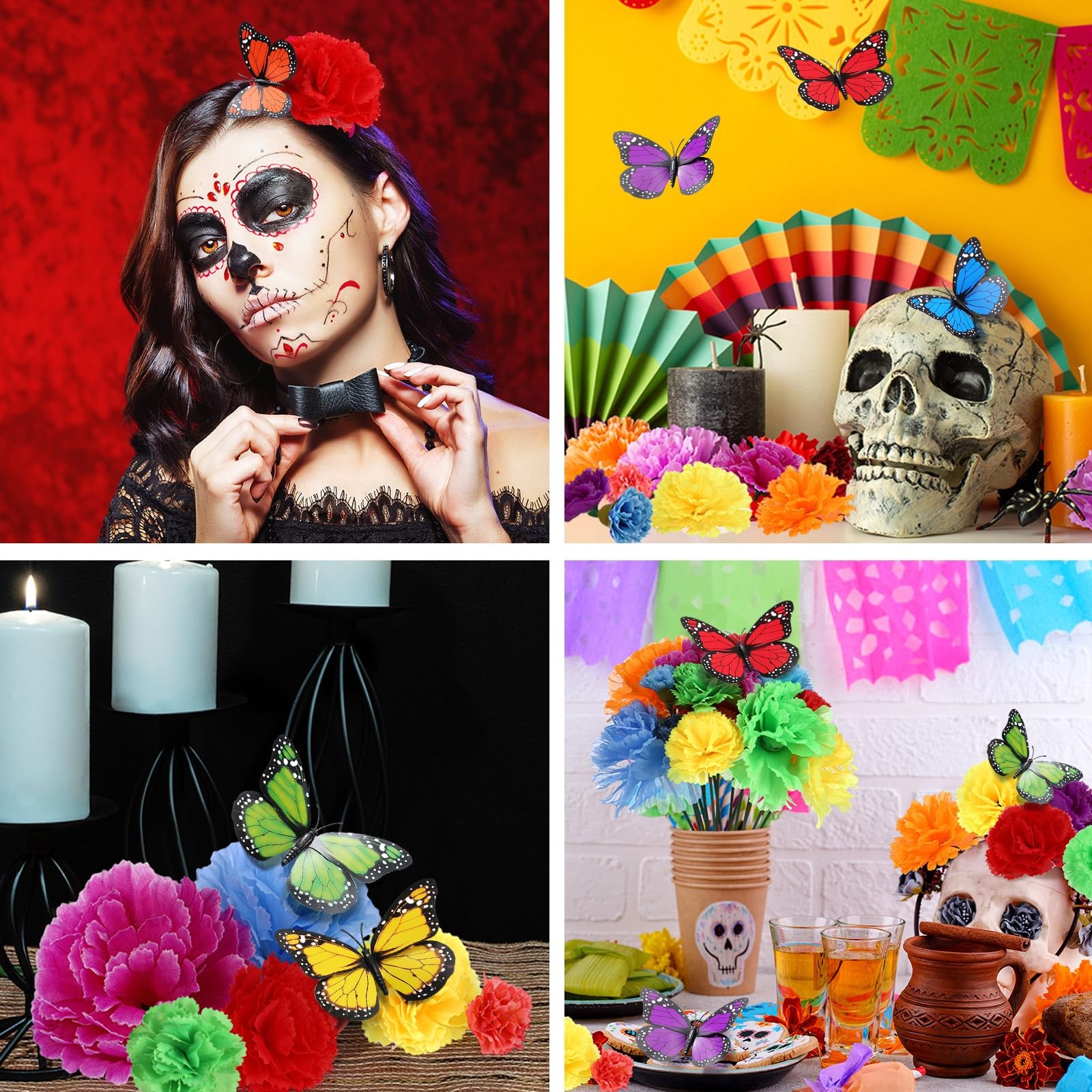 132 Pcs Mexican Marigolds Artificial Flowers Heads Bulk Fiesta Party Decorati…