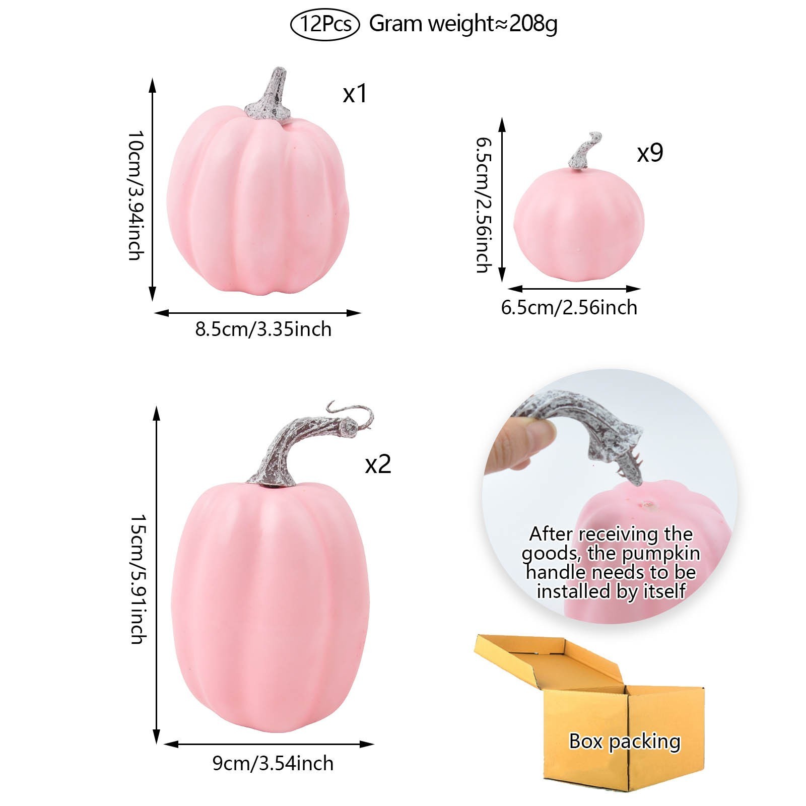 Foam Pumpkins 12 Pack in Three Soft Tones for Tiered Tray and Harvest Decor