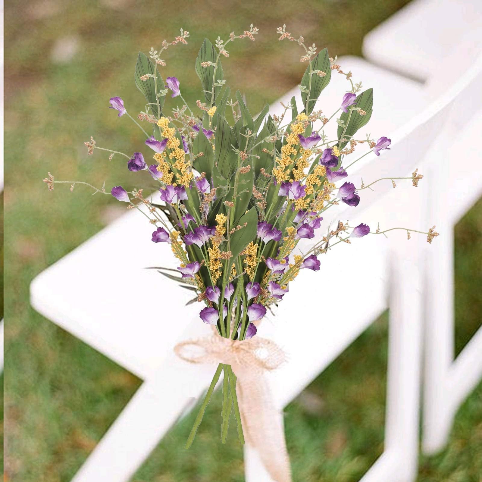 4Pcs Artificial Flowers Wild Flowers Bouquet Artificial Greenery Shrubs Flora…