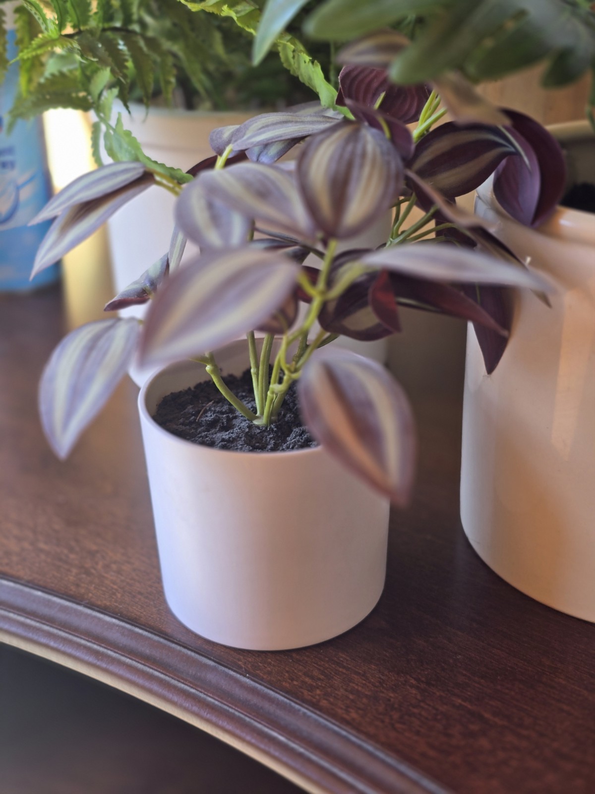 Bundle Deal: Faux Plants Set with TwoMetal Plant Stands – Excellent Condition!