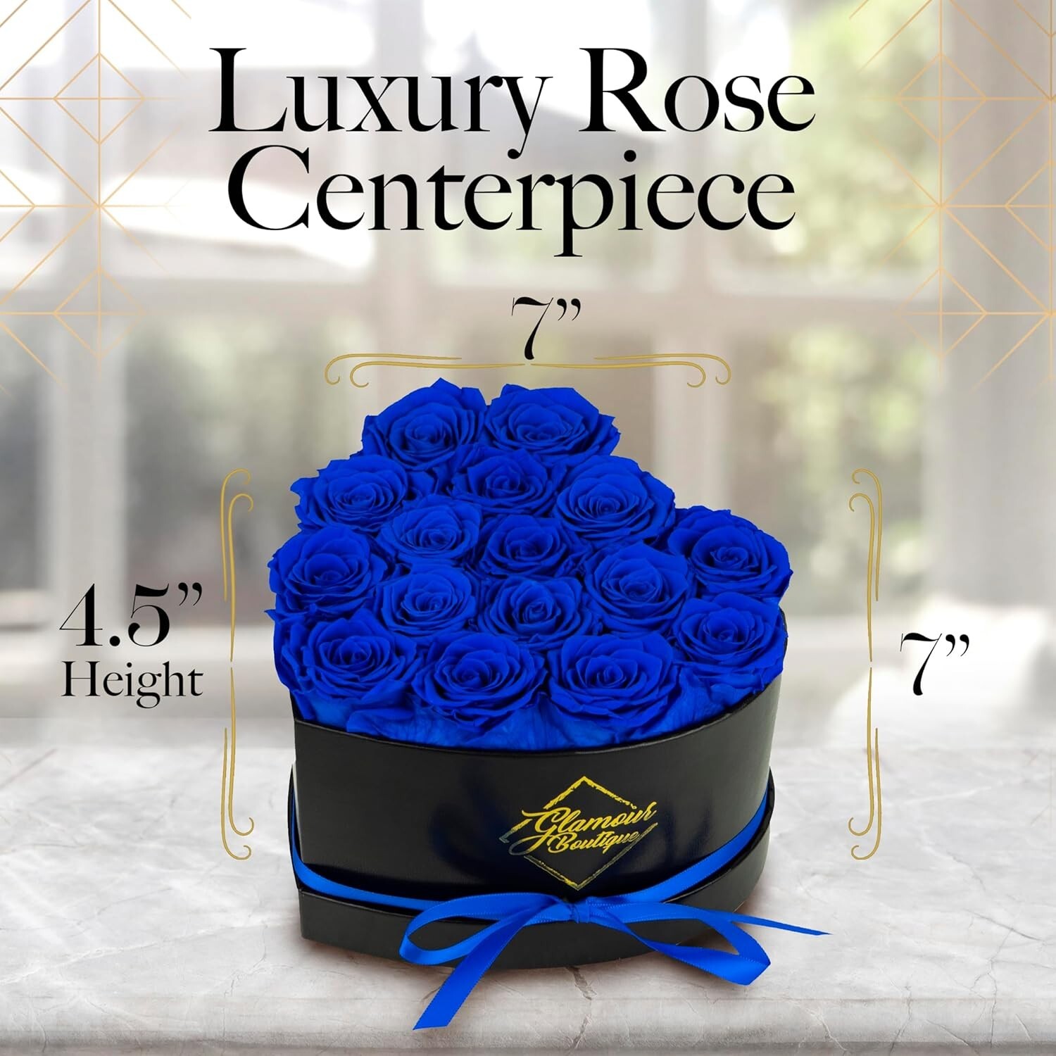 Eternal 16 Blue Roses Heart Box – Elegant Home Decor & Gift for Loved Ones