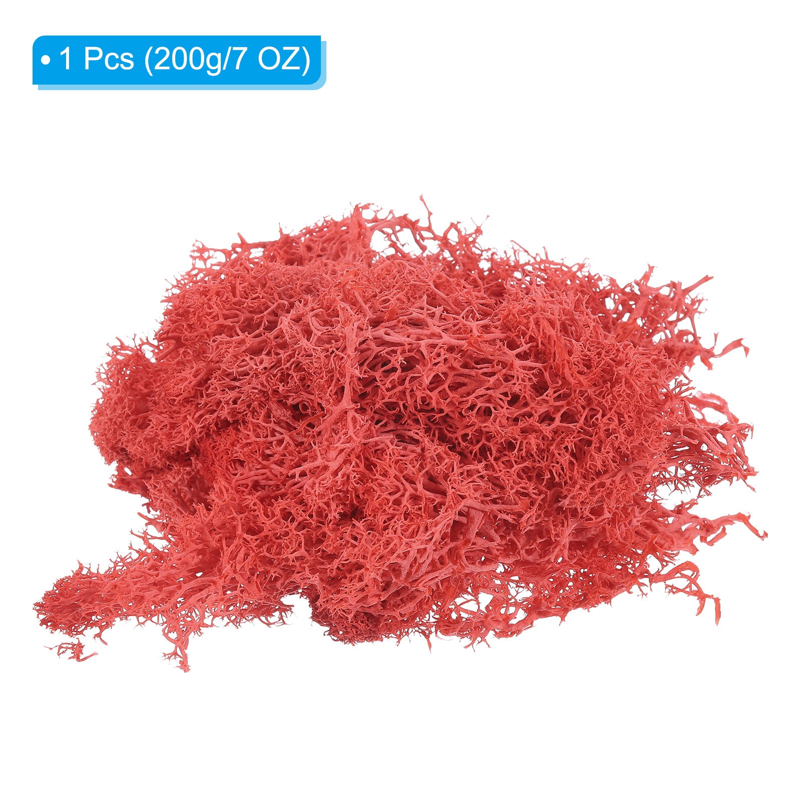 7 OZ Fake Moss, Preserved Decorative Moss with Box for Potted Plants, Red
