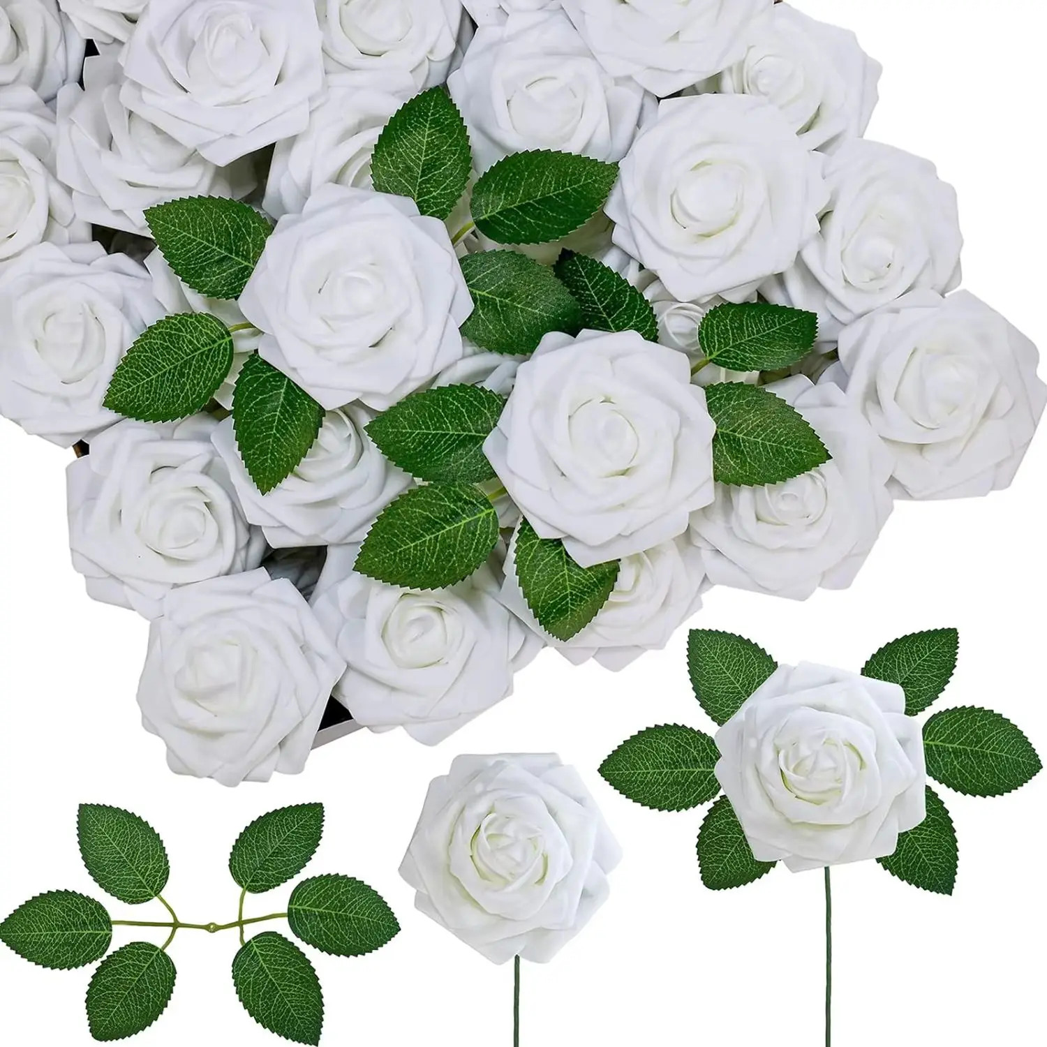 PE Foam Rose Artificial Flower Wedding Bride Bouquet Accessory Garland Home vase