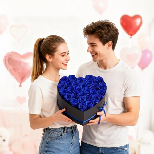 Forever Flowers, 27 Preserved Roses in a Heart Shape Box, Eternal Flowers Immort
