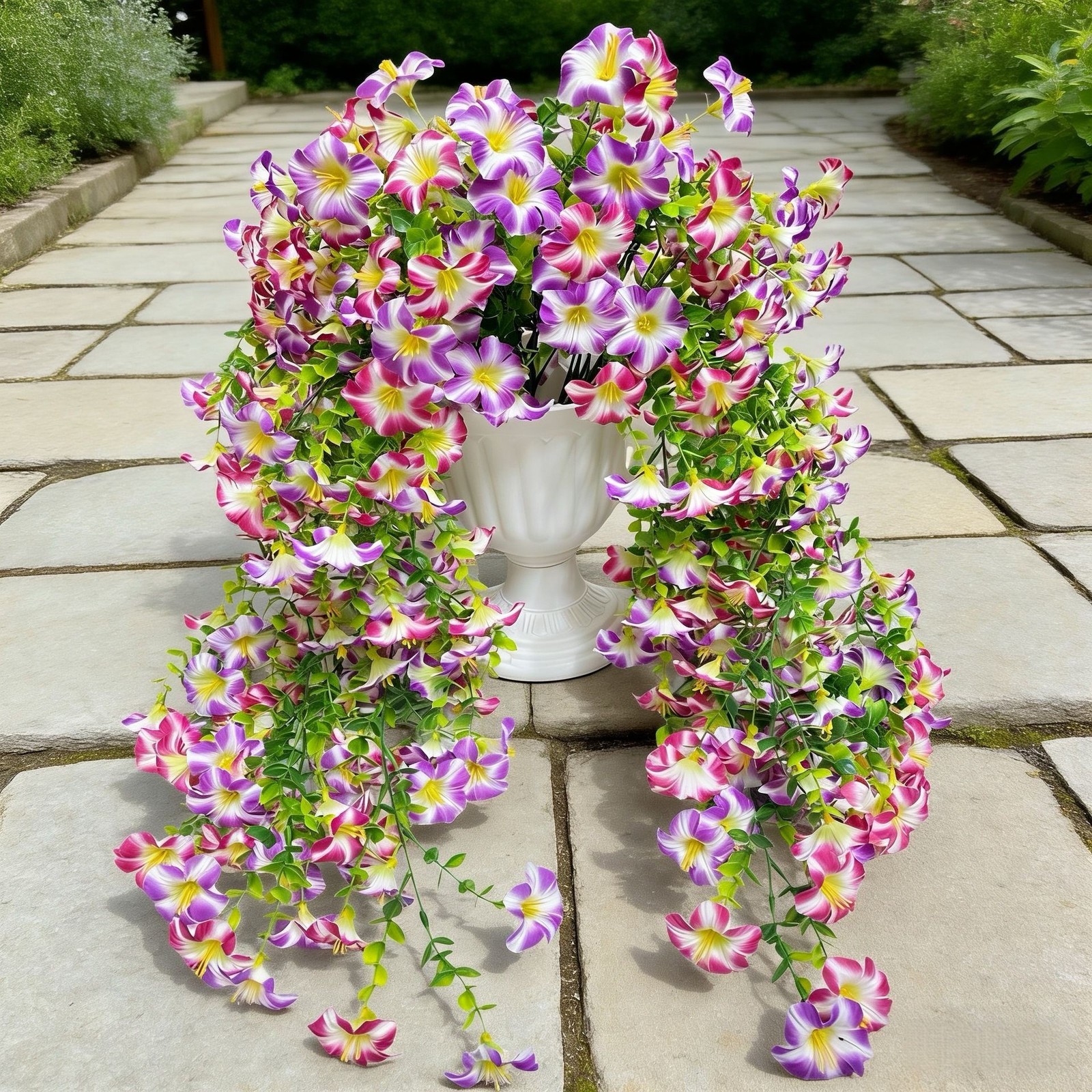 Vibrant Faux Petunias 29.5in Colorfast Silk Blooms for Garden Arrangements