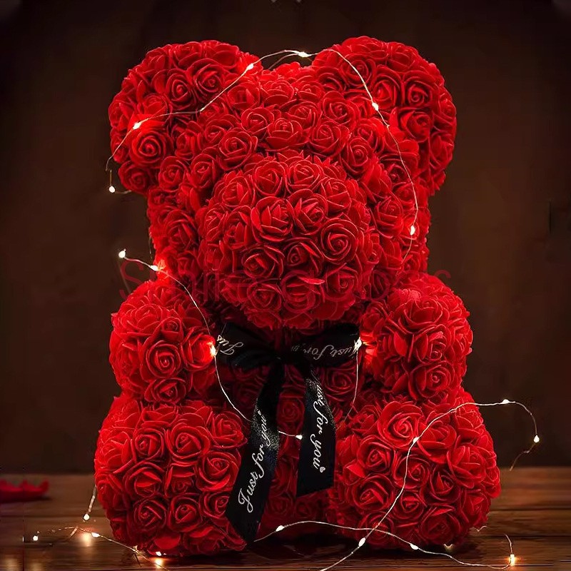 LED Teddy Rose Bear in Box Valentine Gift for Her Wedding Anniversary Birthday