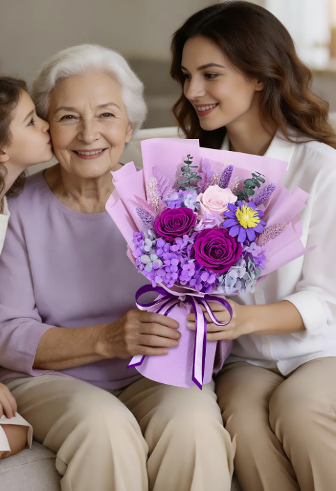 Preserved Flowers for Delivery Prime Forever Flowers Bouquet with Bear Flower Gi