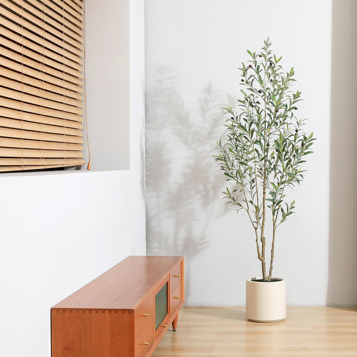 Artificial Olive Trees, 6 Ft Tall Fake Olive Trees for Indoor, Faux Olive Silk T