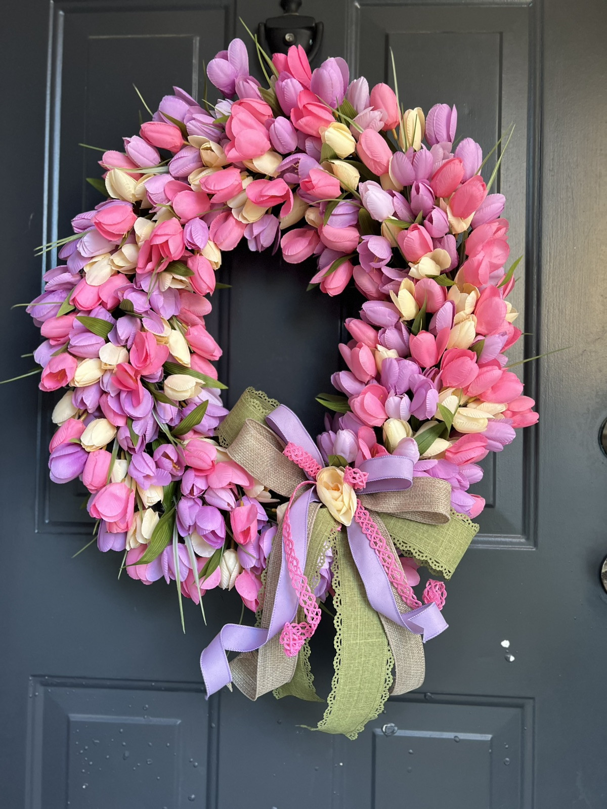 Tulip Wreath, Spring Wreath, Wreath For Mom, New Home Gift, Tulip Lover