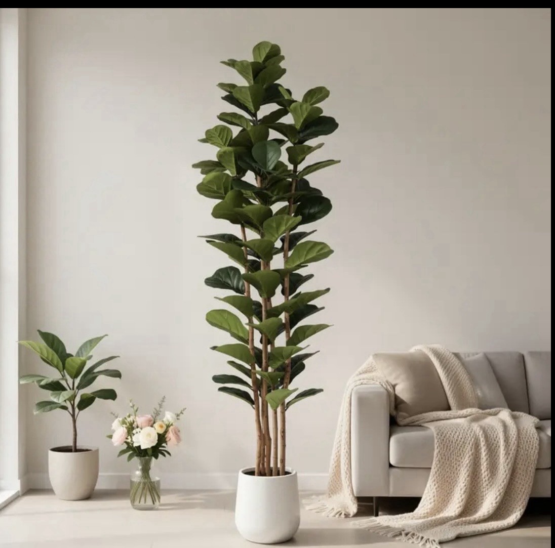 7ft artificial fiddle leaf tree with white pot