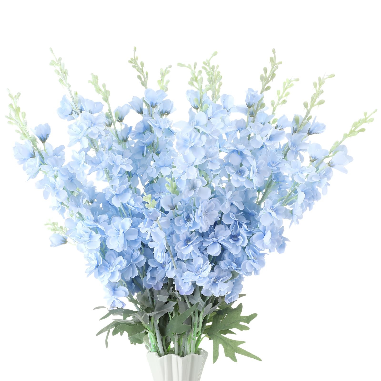 24 Pcs Delphinium Artificial Flower 35.4” Long Larkspur Stem Silk Fake Faux …