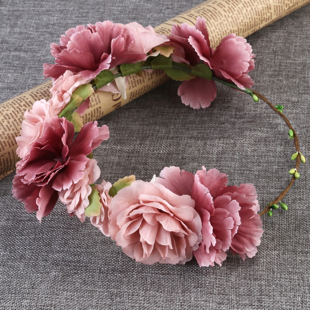 Flower Headband Flower Wreath Crown Hair Bands Floral Garland Headpiece Party