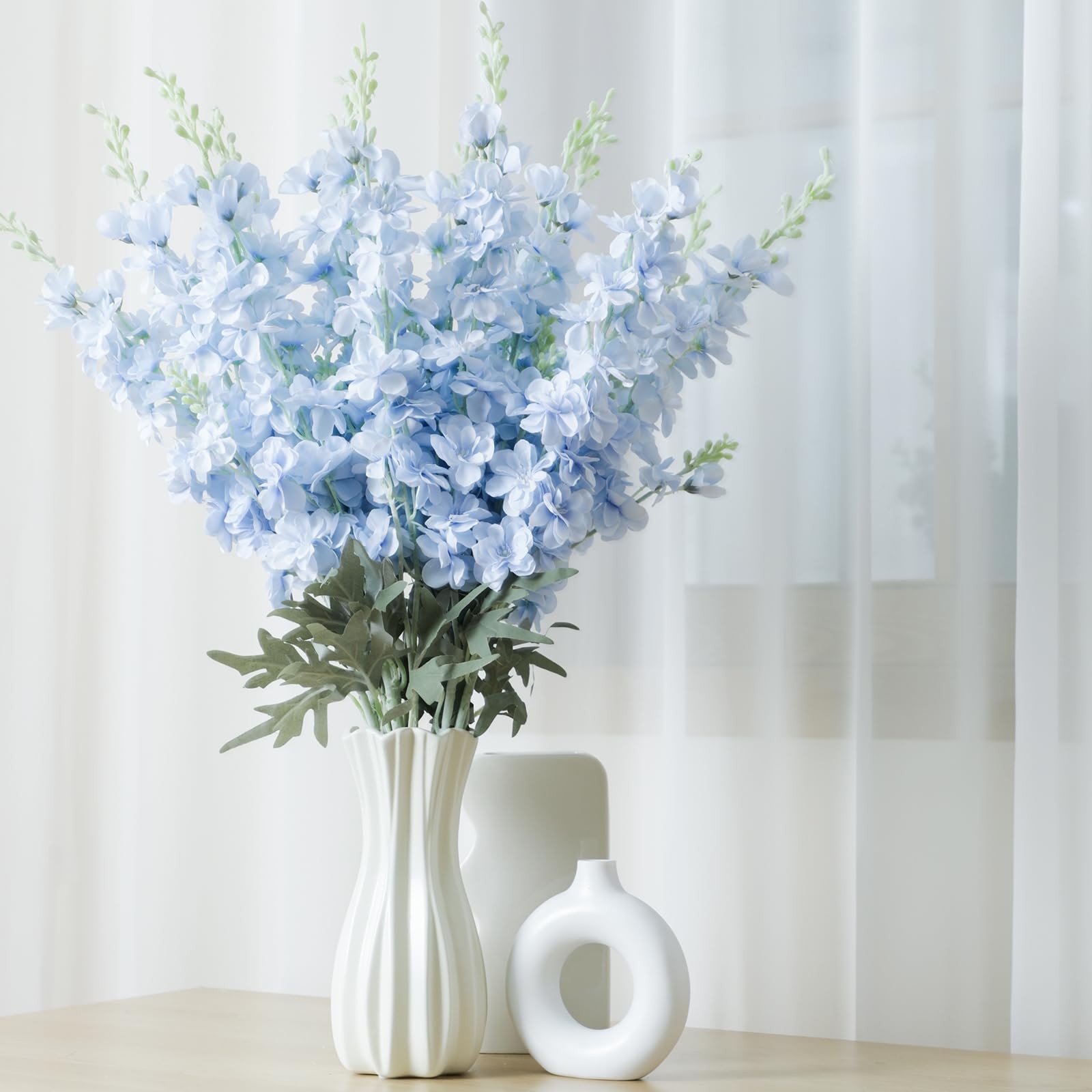 24 Pcs Delphinium Artificial Flower 35.4” Long Larkspur Stem Silk Fake Faux …