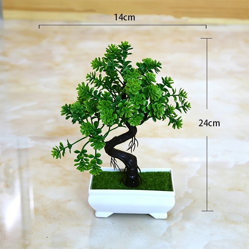 Artificial Bonsai Tree Potted Plant Fake Flowers Home Table Garden Decoration