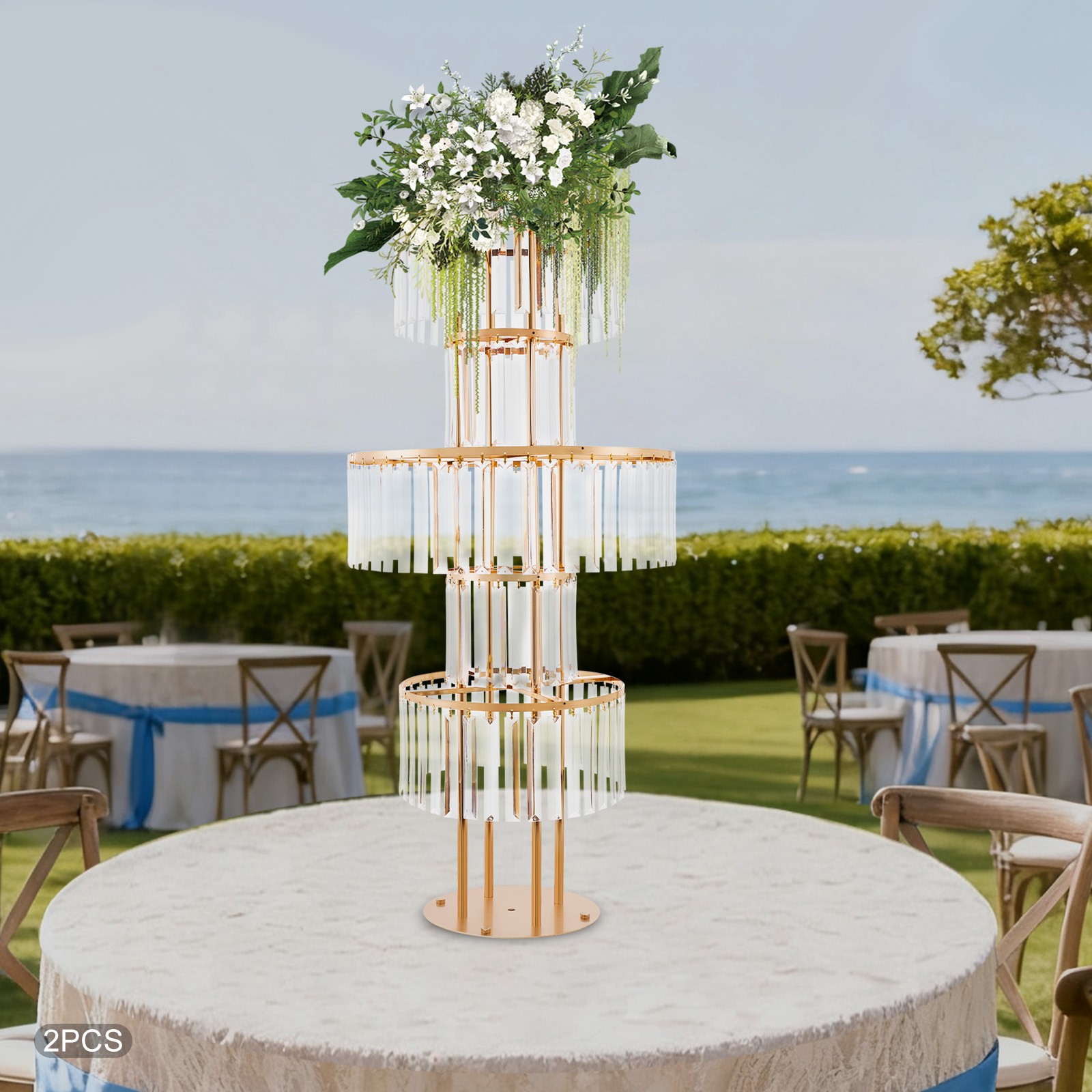 5 Tier 43.3 in Height Flower Stands 2PCS Flower Stands Crystal Flower Stands