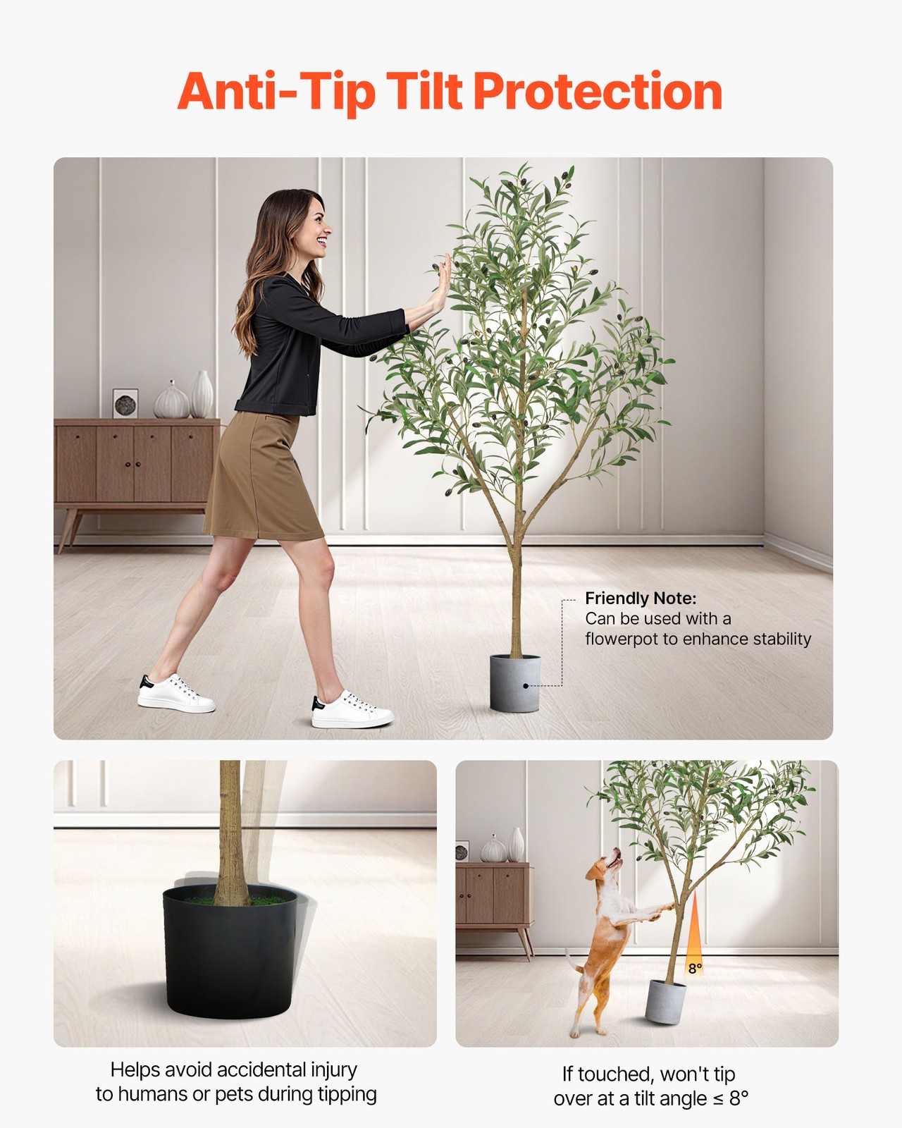 VEVOR 5FT Artificial Olive Tree Tall Fake Plant with Black Pot for Home Office