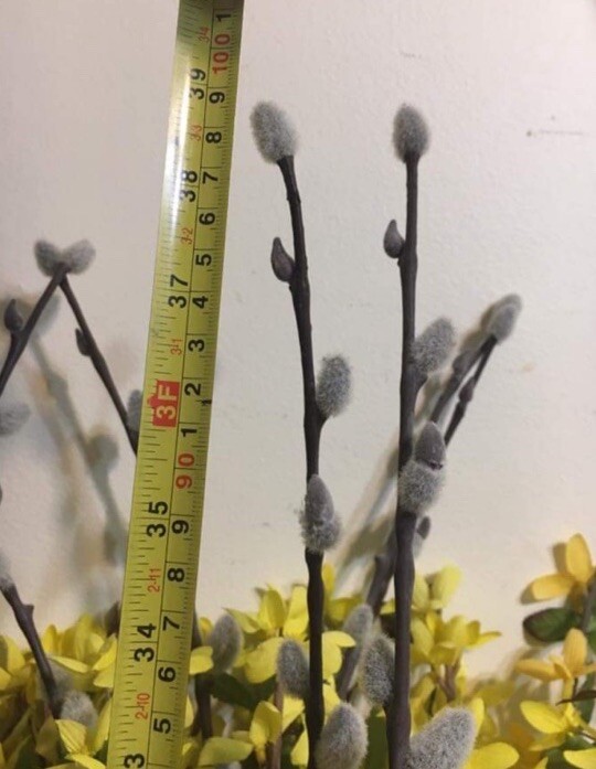 Large Lot Yellow Artificial Forsythia Bushes/ Stamps W/Green 36”Tall Fall Decor