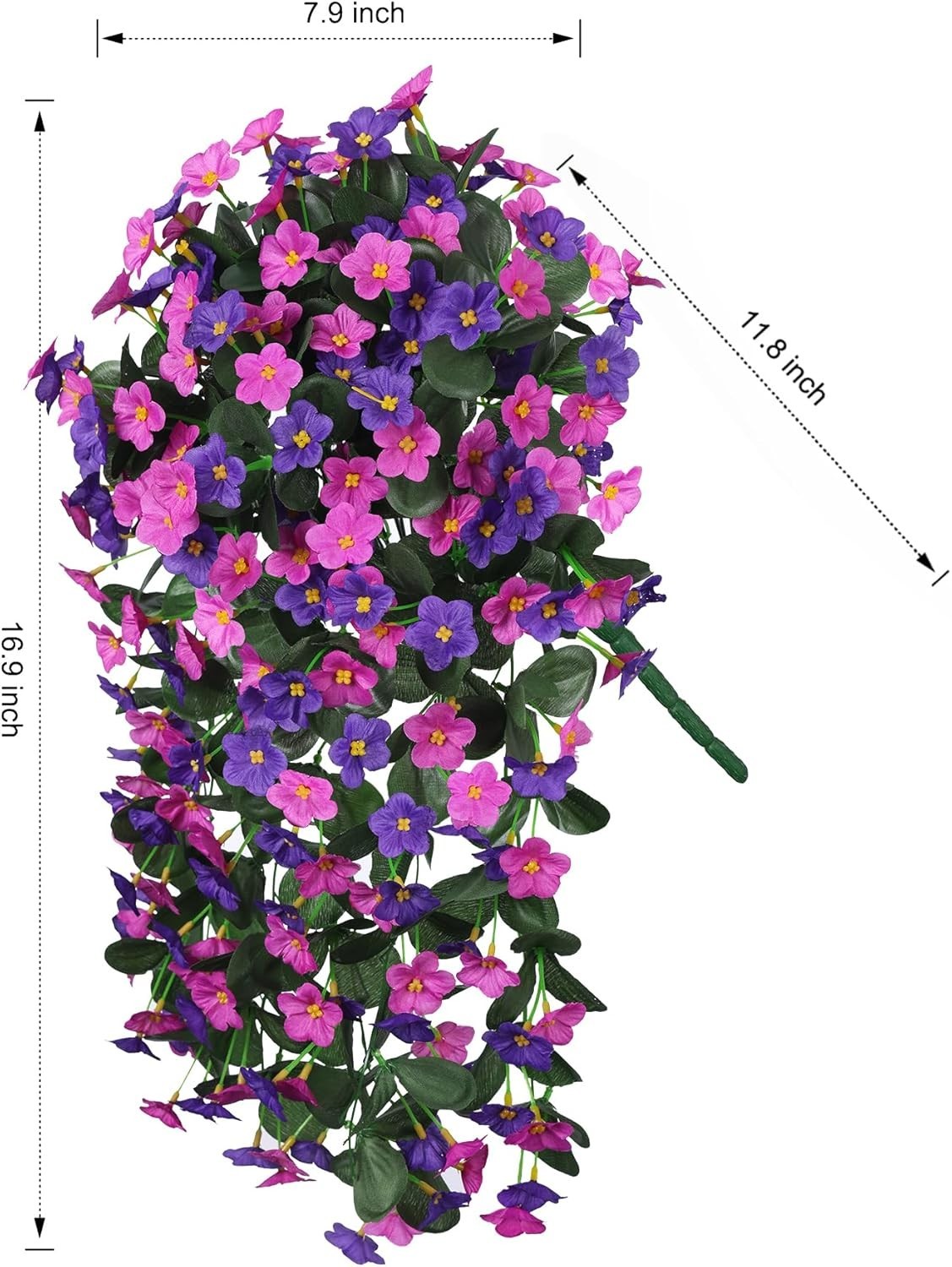 Elegant Dark Purple & Fuchsia Artificial Orchid Vines – Set of 2 for Outdoor Use