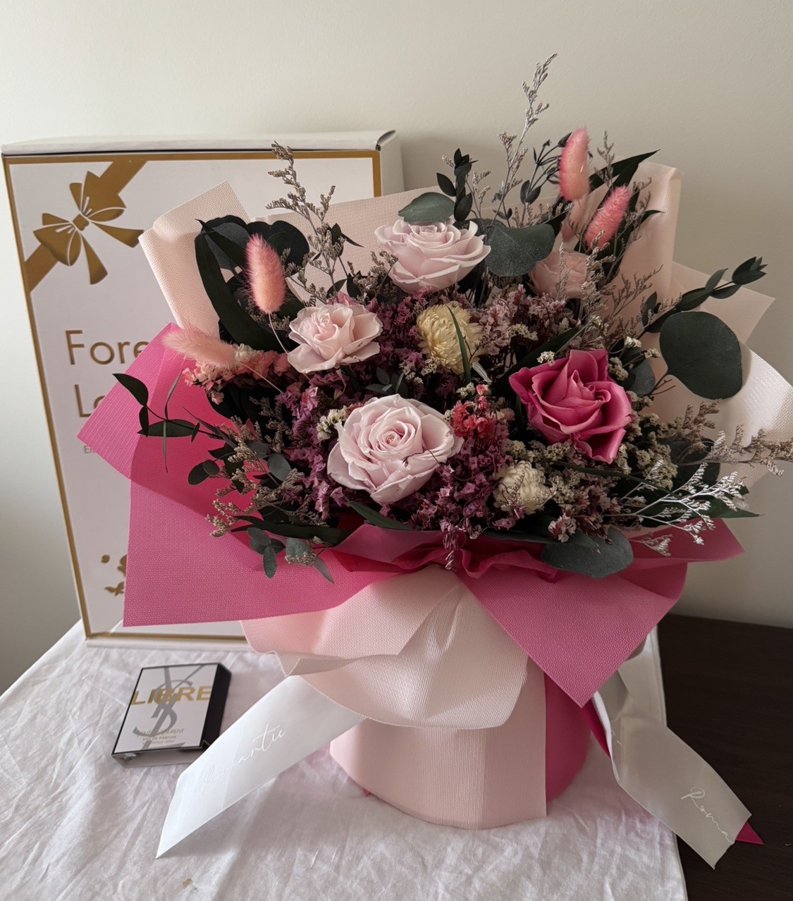 Polylove Flowers Pink Medium Forever Bouquet Mother’s Day Birthday Gift
