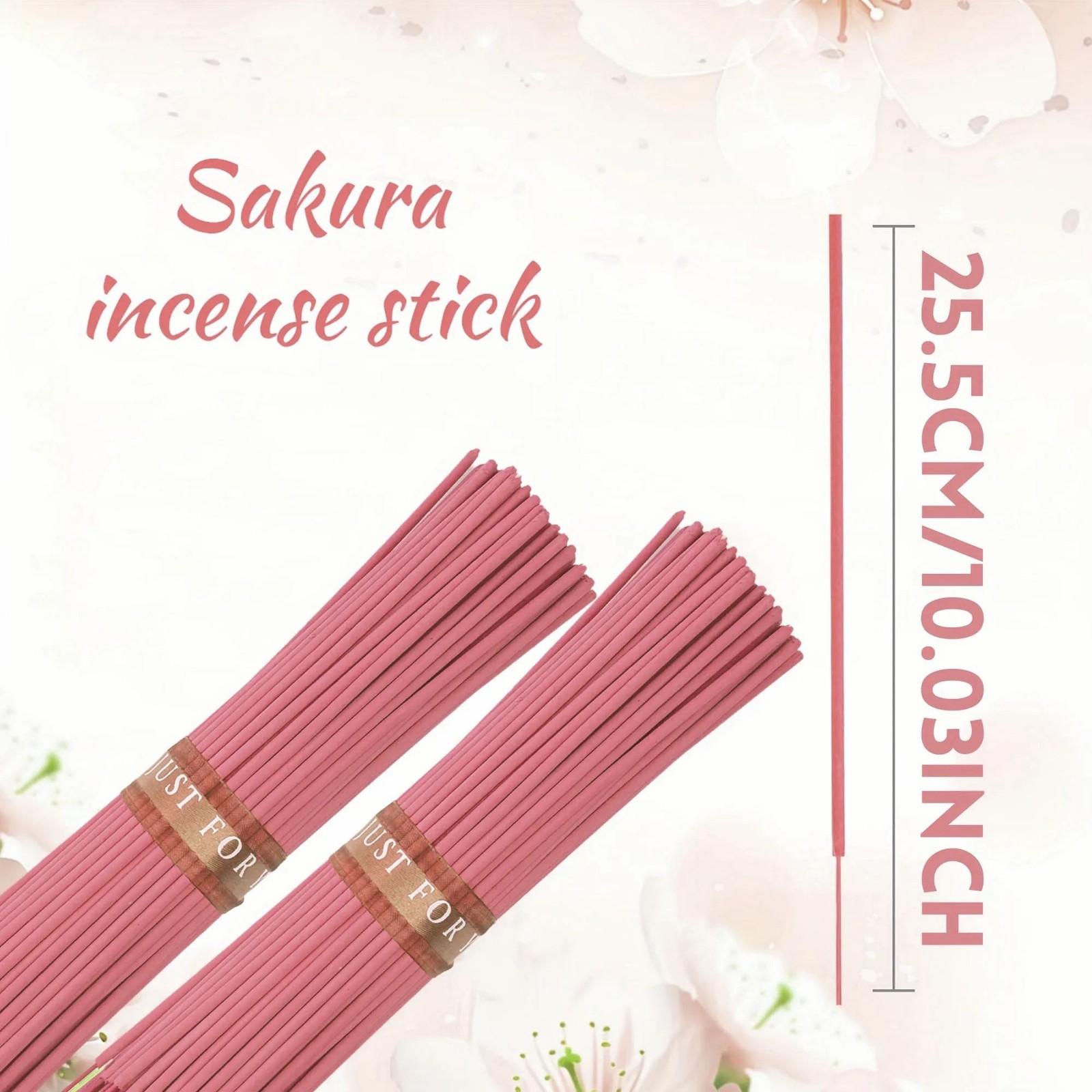 Cherry Blossom Incense Sticks Handmade Natural Floral Scent Long Lasting 25cm