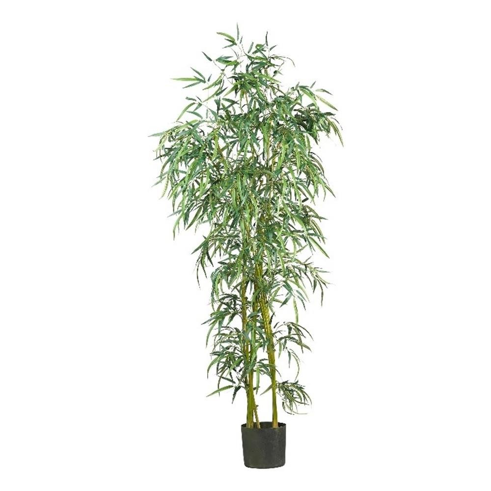 Nearly Natural 6ft Fancy Style Slim Bamboo Silk Tree in Green