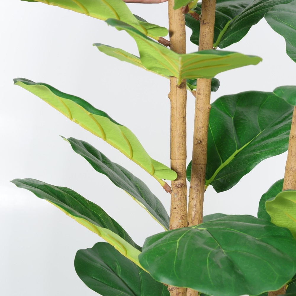 Artificial Fiddle Leaf Fig Tree 5.2ft Faux Plant With White Pot Indoor