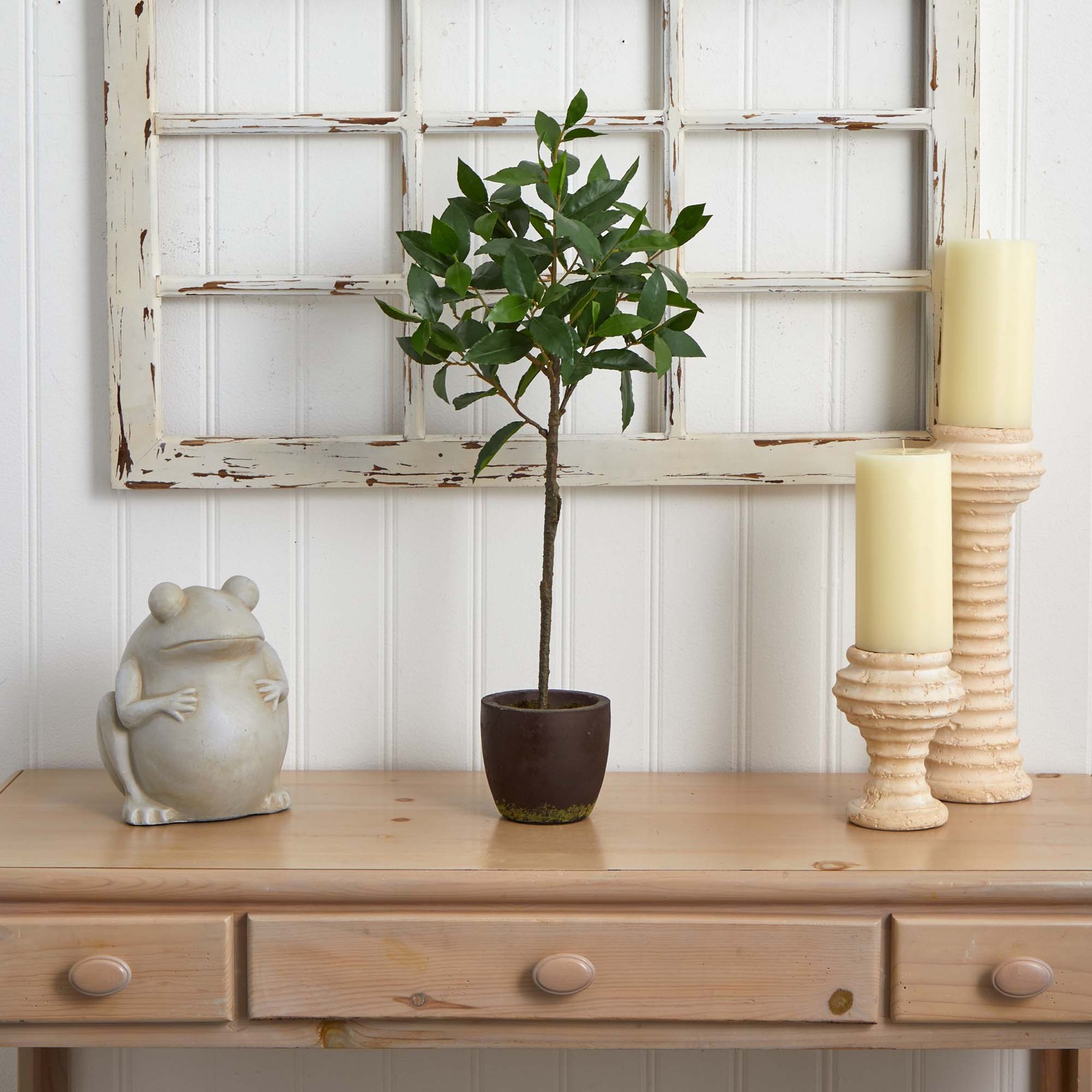 Nearly Natural 29″ Topiary with Decorative Planter in Green